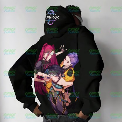 Plus Velvet Unisex Anime Graphic Streetwear Vintage Hoodie