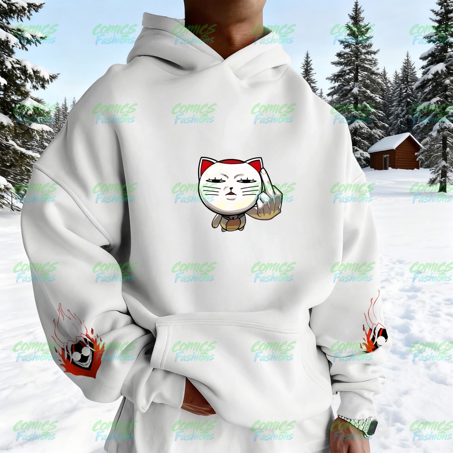 Plus Velvet Unisex Anime Graphic Streetwear Vintage Hoodie