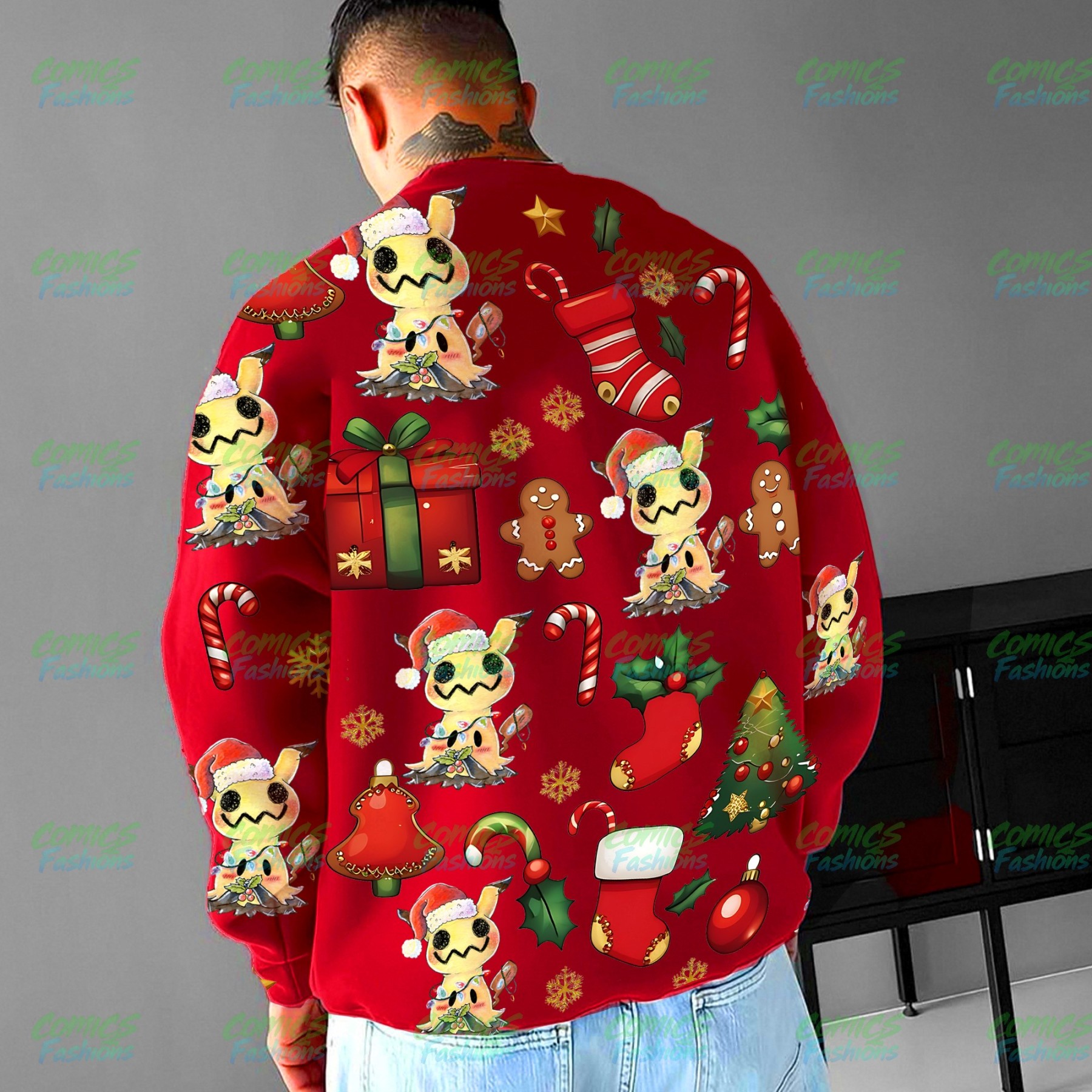 Plus Velvet Unisex Anime Inspired Vintage Sweatshirt