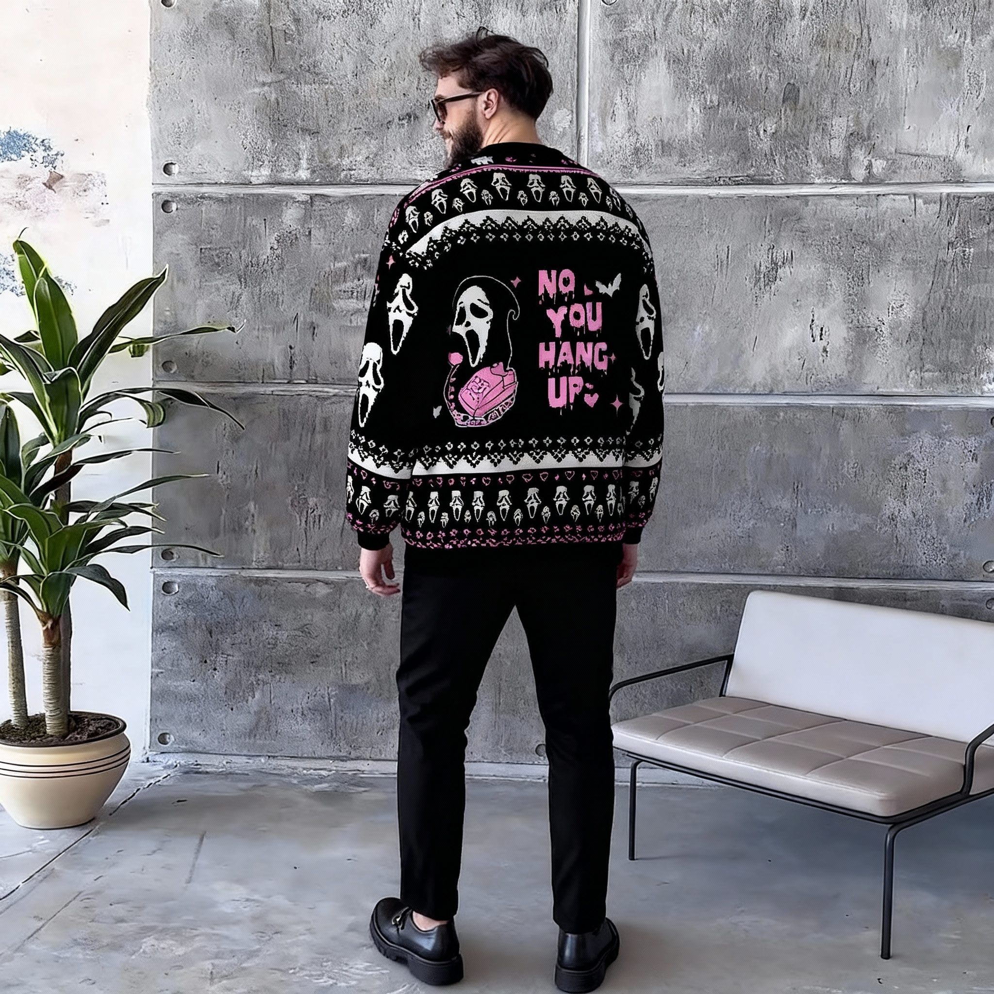 Halloween No You Hang Up Y2K Christmas Cardigan Knit Sweatshirt Cherrykitten