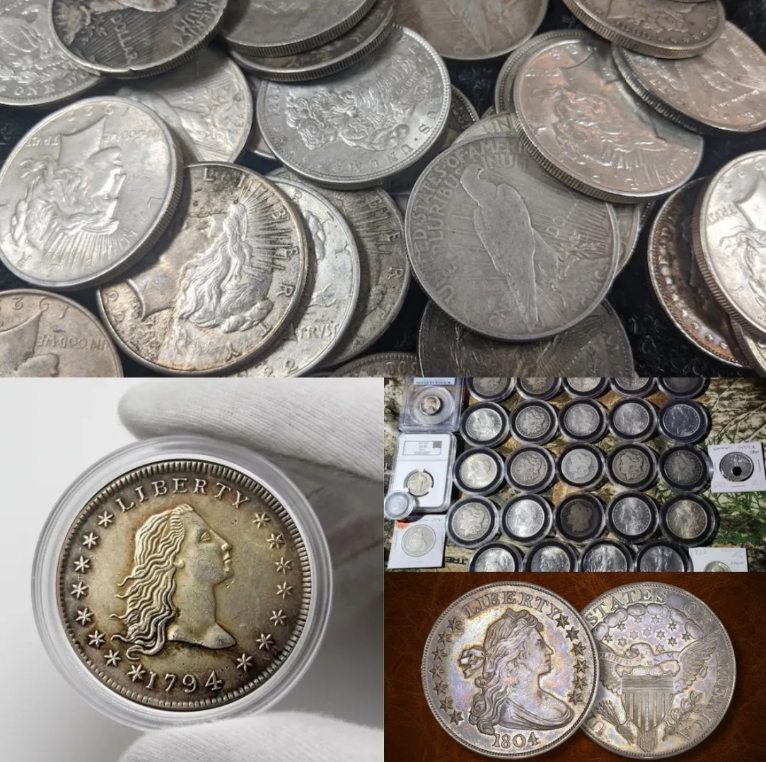 Only 12 sets left🔥Out of print collection｜1794-1804 Floating Silver Hair Goddess Statue Silver Dollar