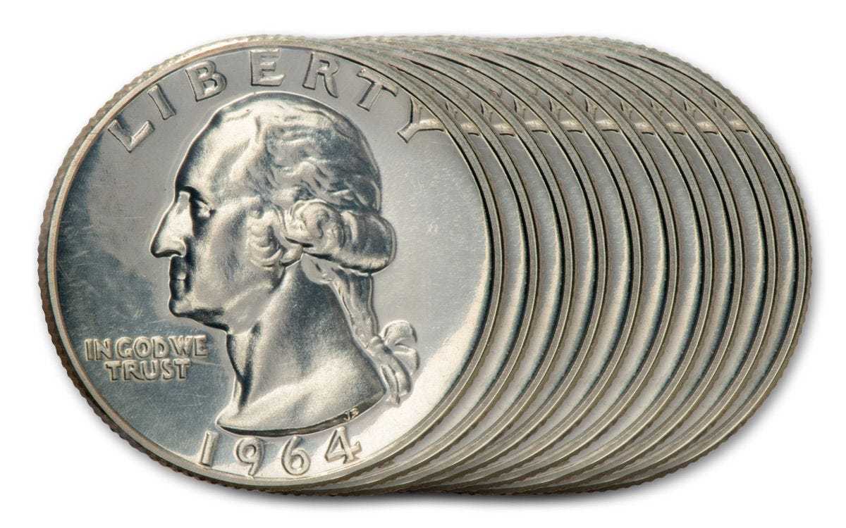 1932~1941 Washington Silver Quarter Proof 10-pc Se