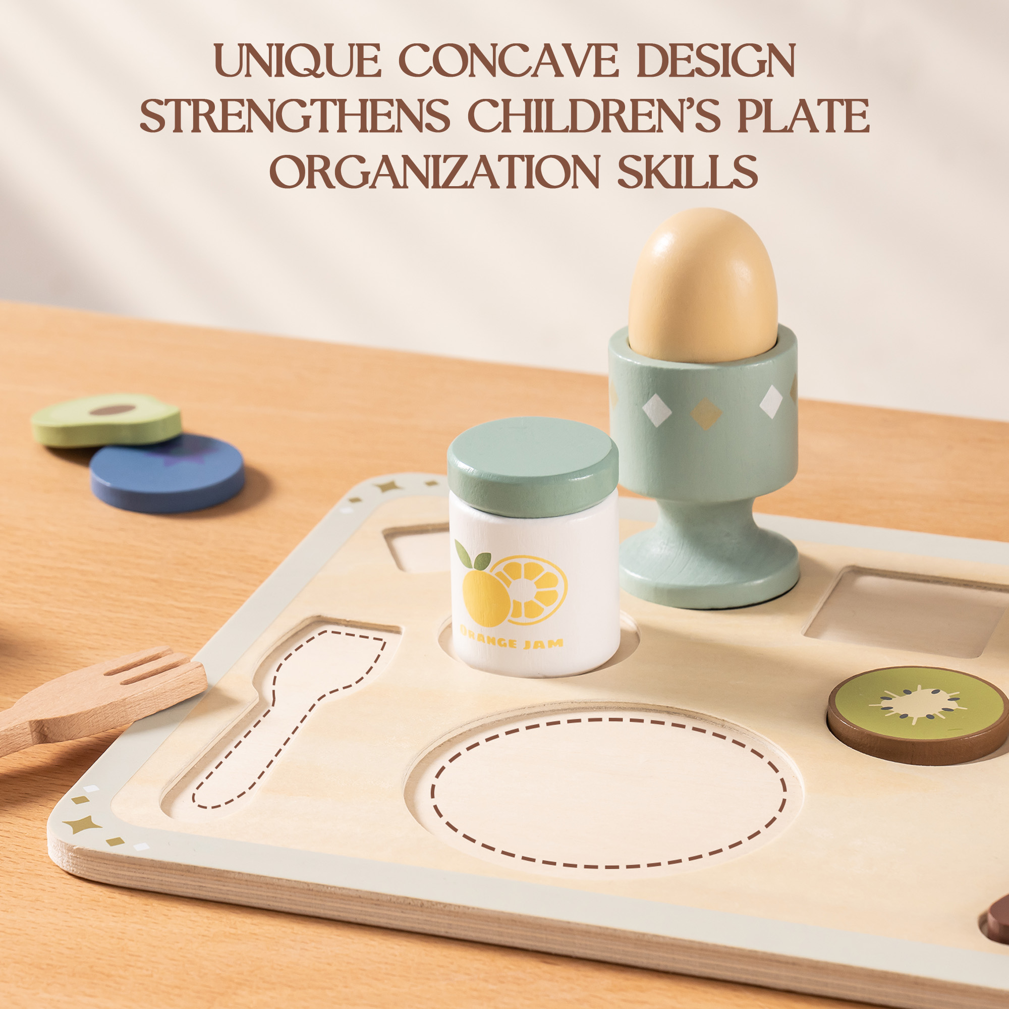 ROBUD Holzspielzeug Spielküche Zubehör 31 Pcs