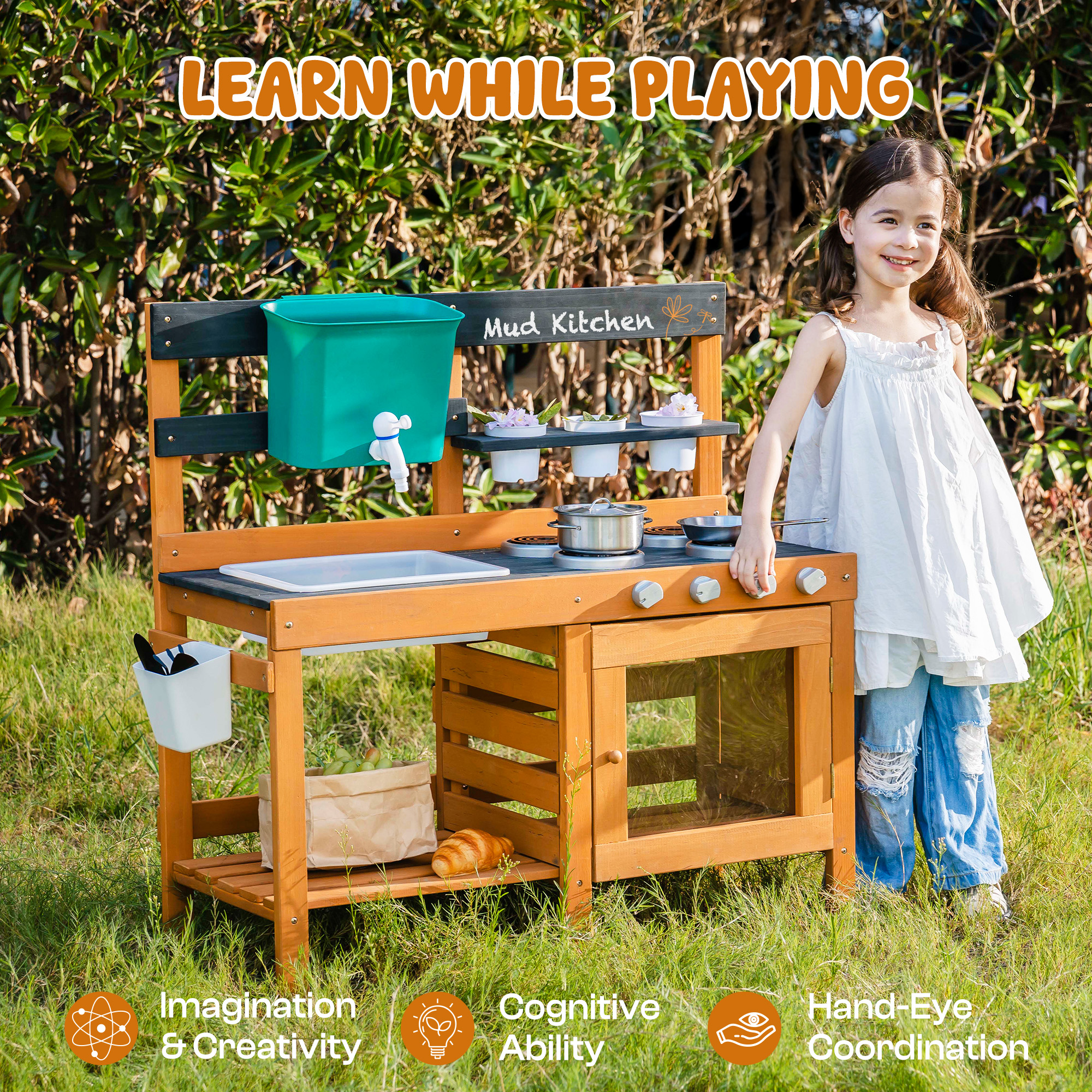 ROBUD Outdoor Mud Kitchen with Real Water Play