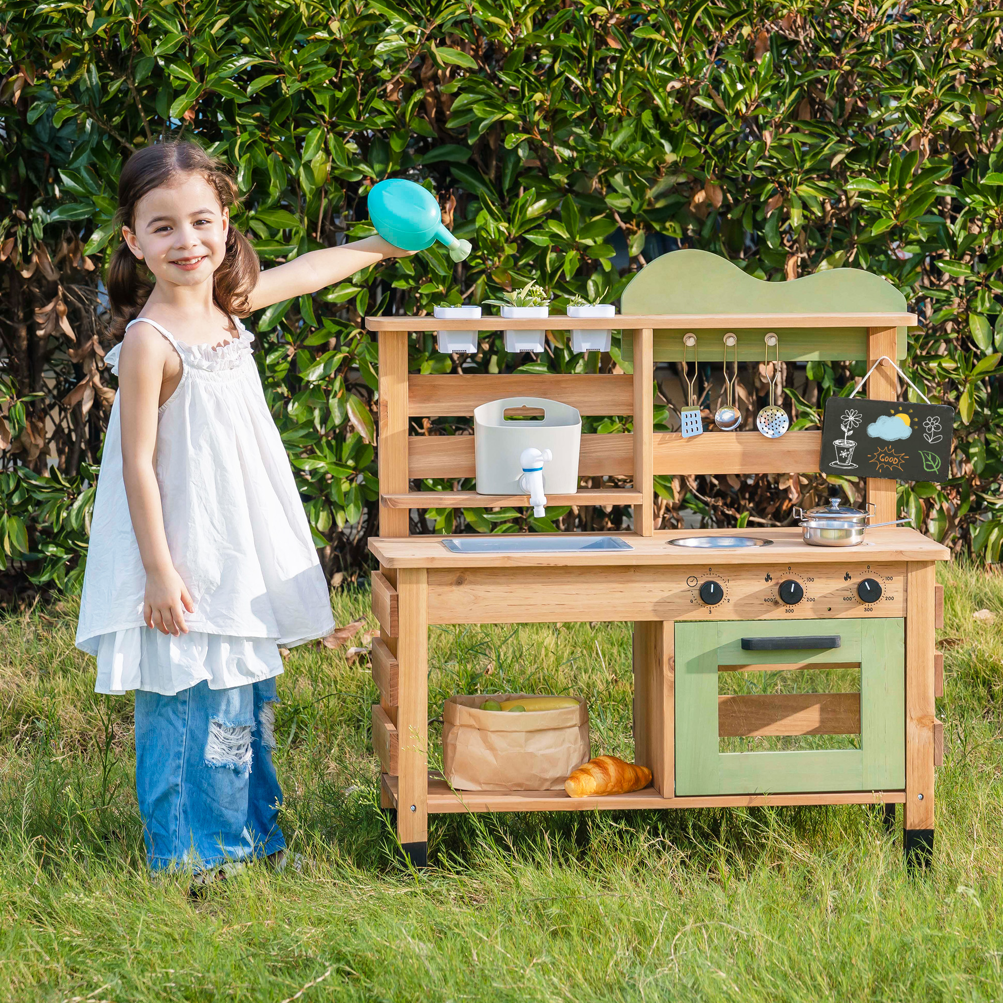 ROBUD Outdoor Mud Play Kitchen  with Removable Sink