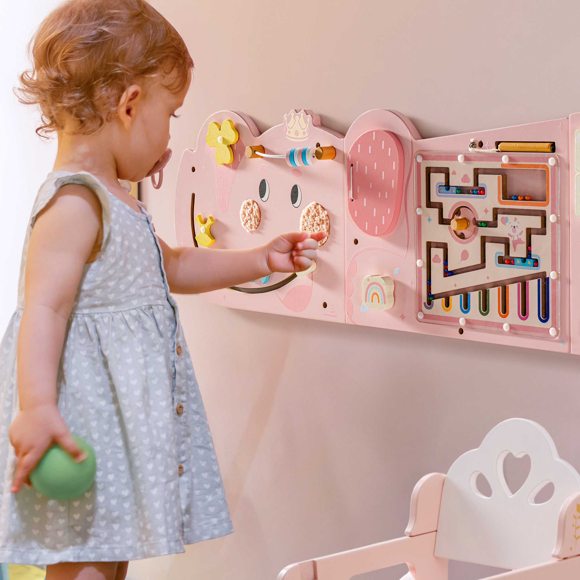 ROBUD Wooden Cream Elephant Busy Board