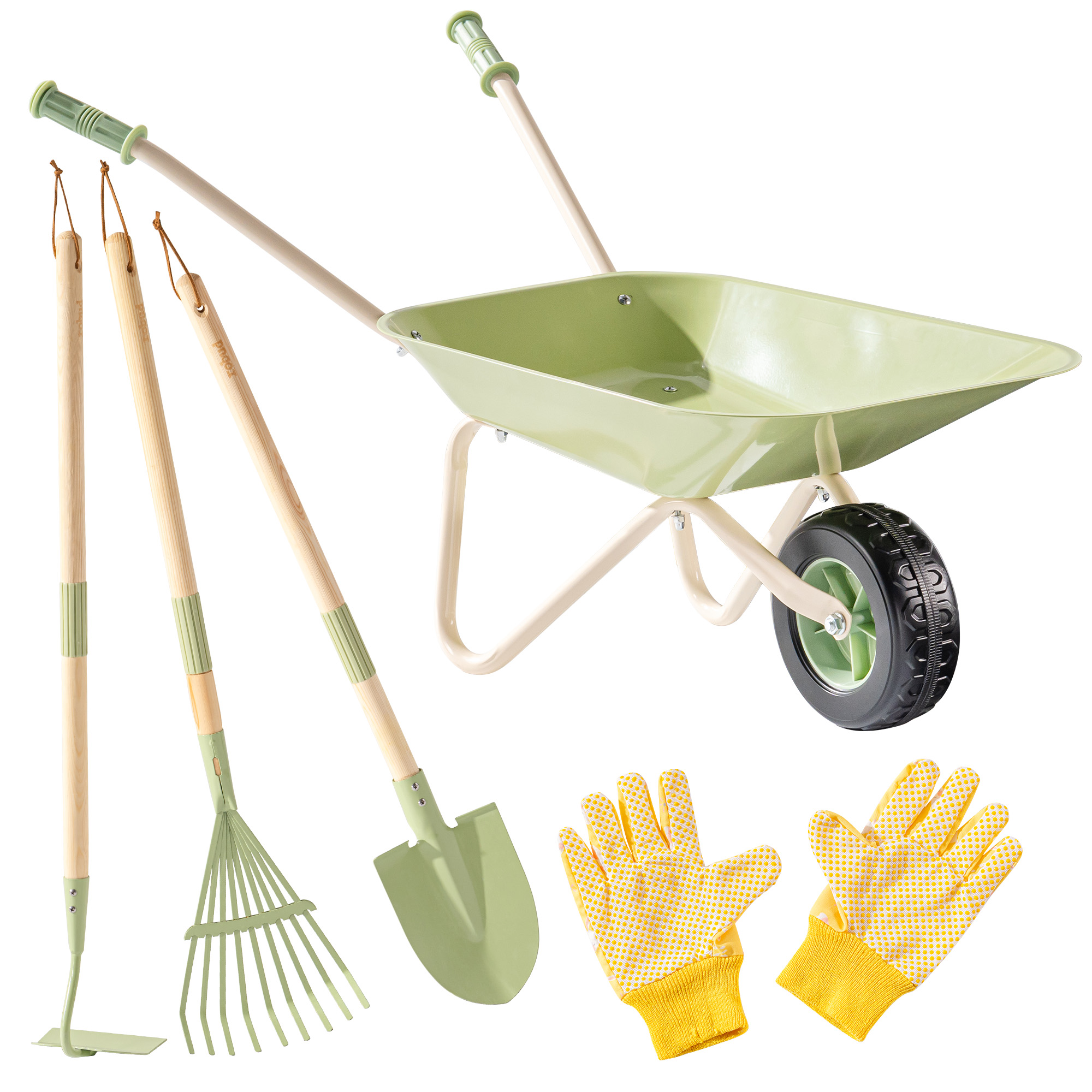ROBUD Kids Wheelbarrow with Gardening Set