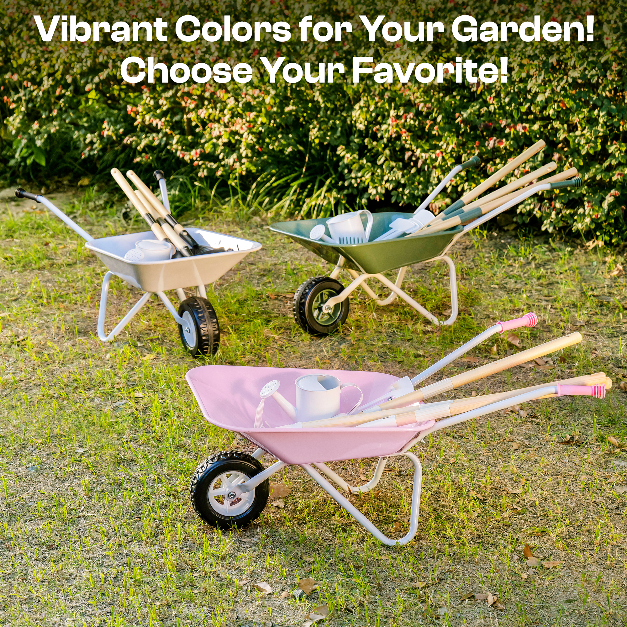 ROBUD Kids Wheelbarrow with Gardening Set