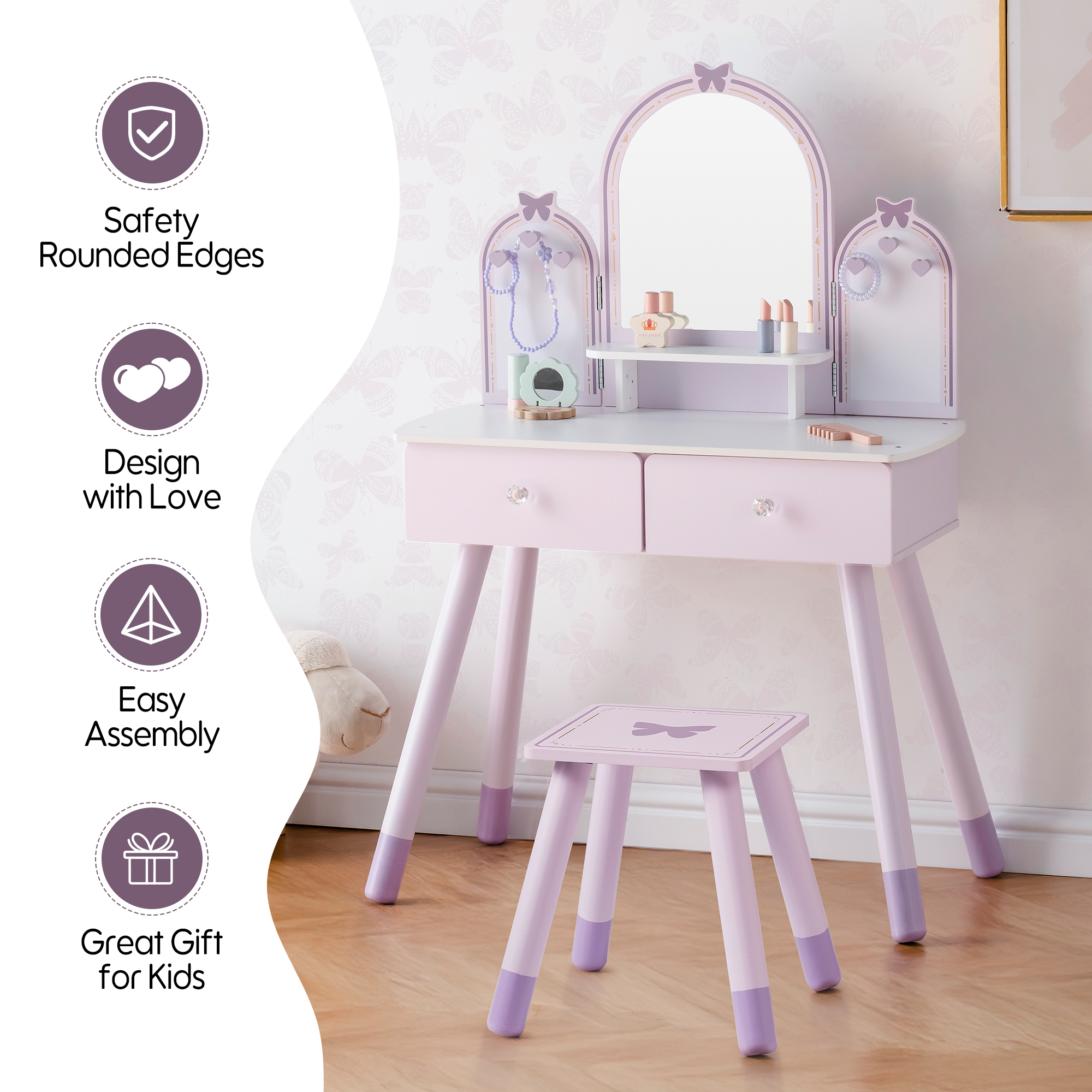 Robud Butterfly Frisiertisch - Lila