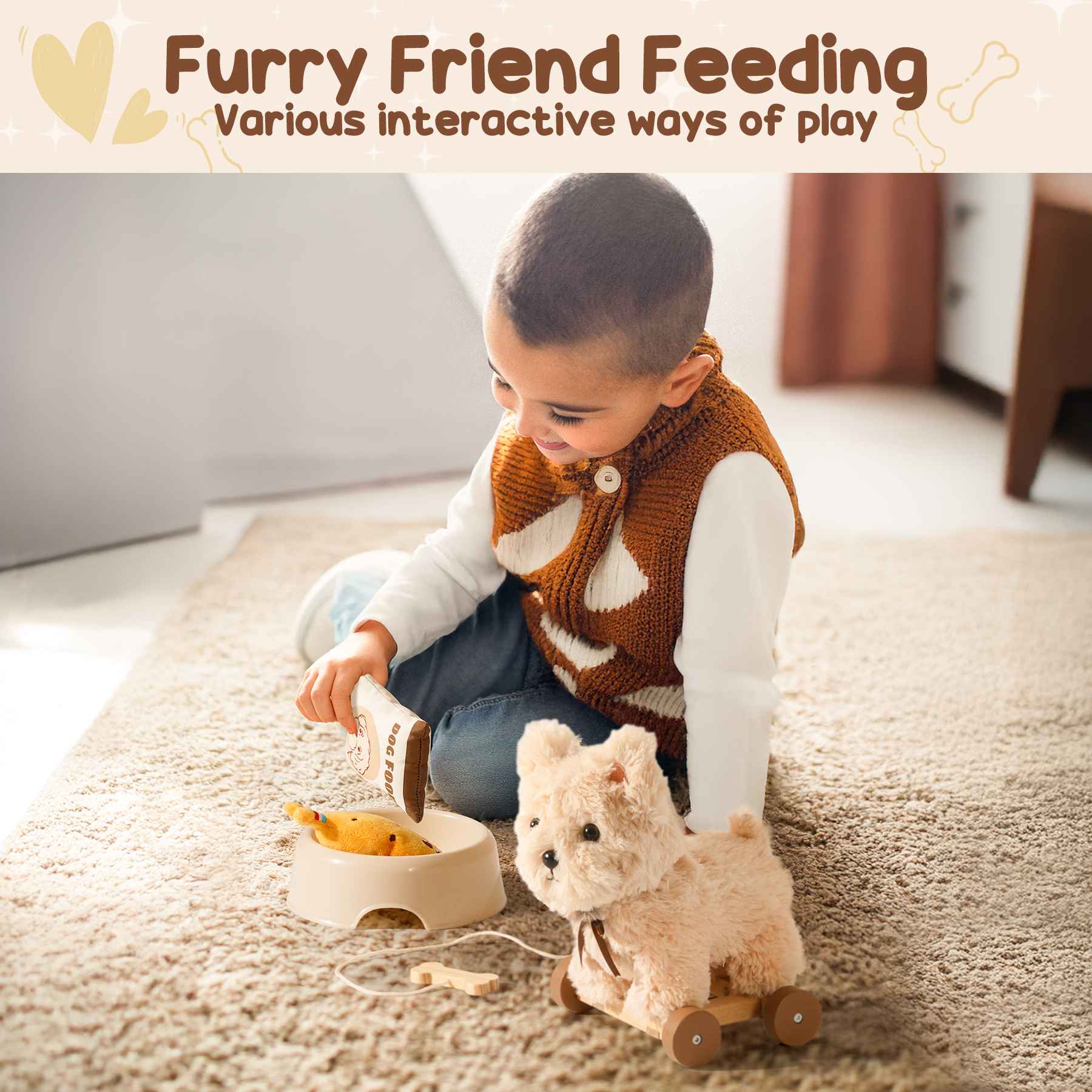 Robud Pull Dog Toy for Toddlers