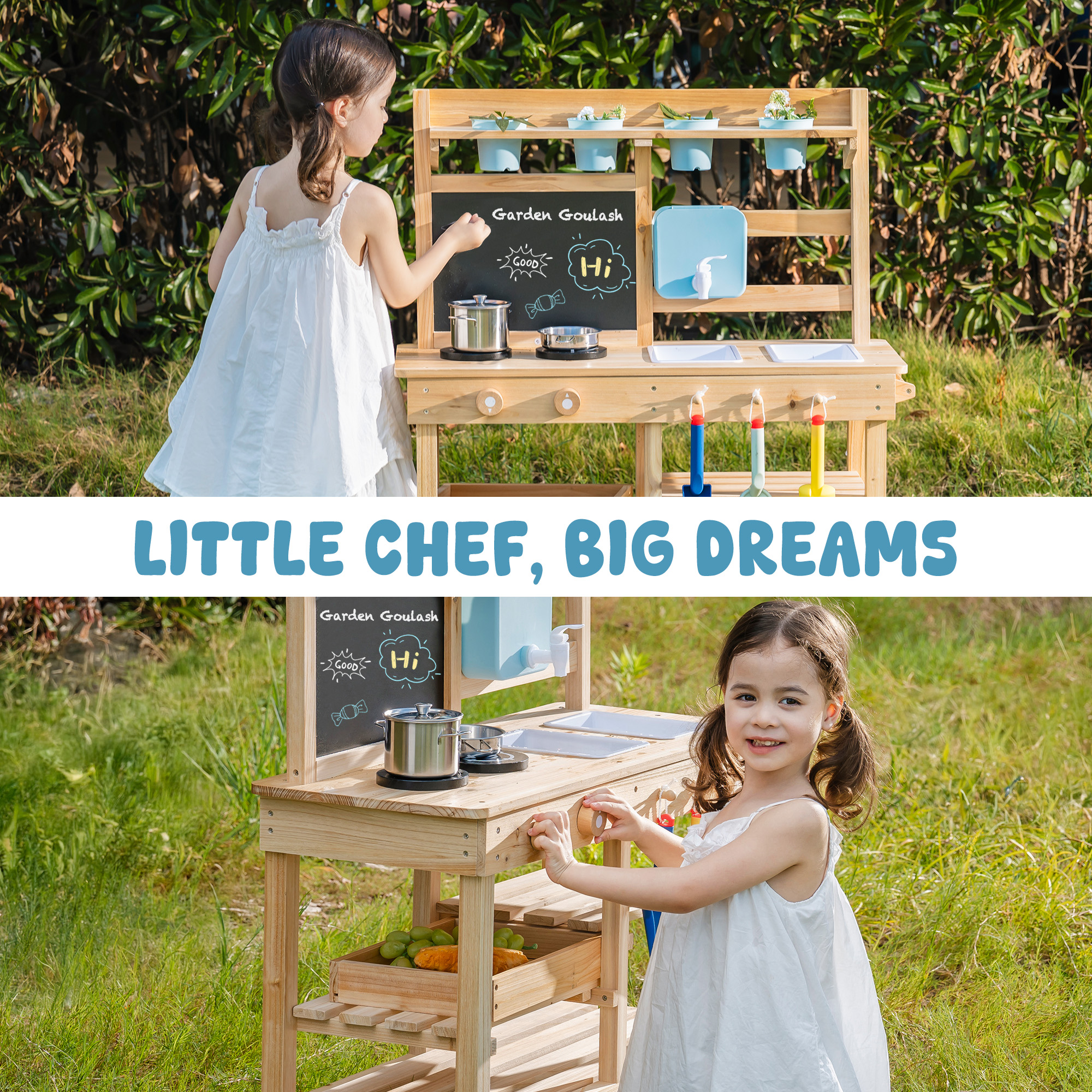 ROBUD Outdoor Garden Mud Kitchen for Kids