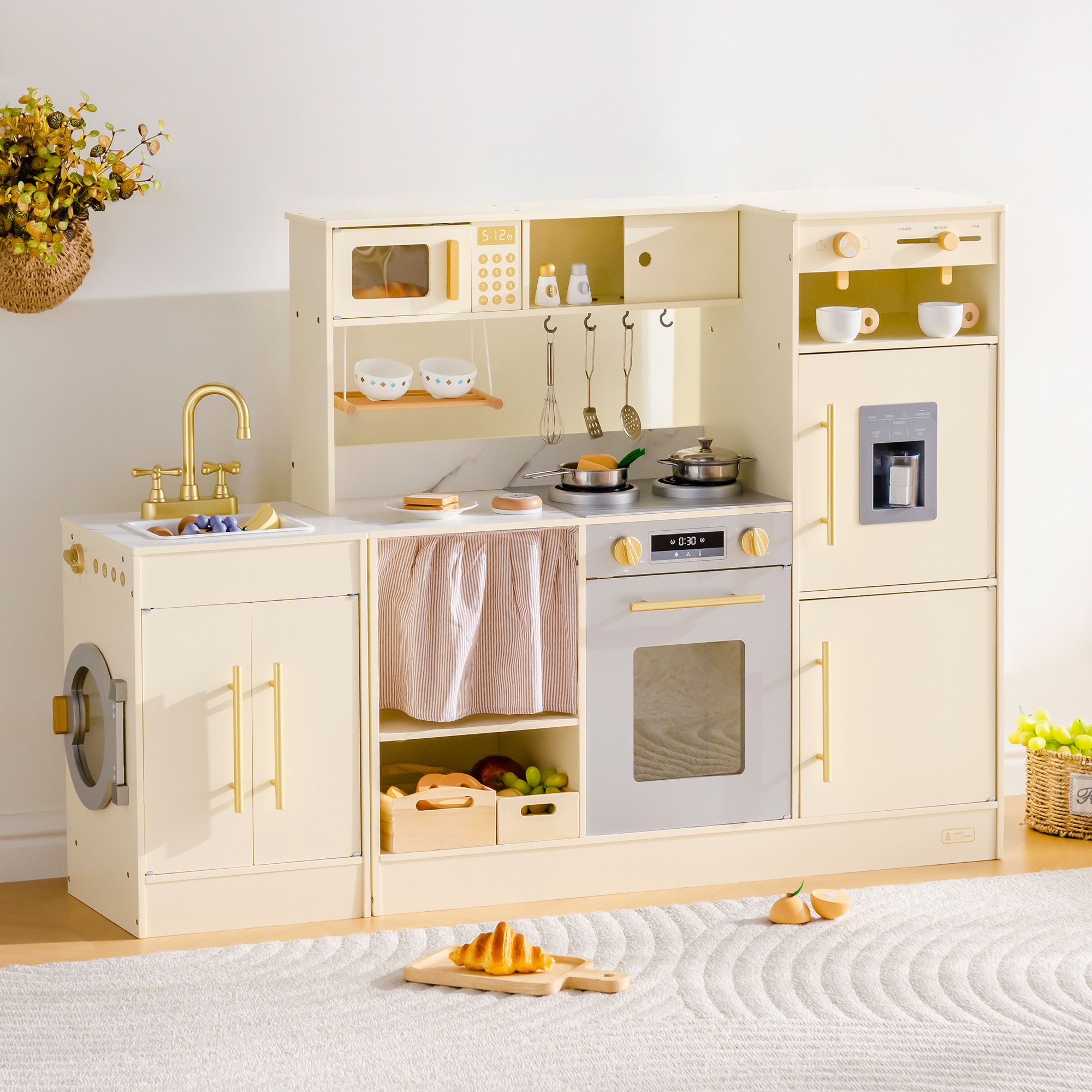 ROBUD  Pretend Corner Kitchen with All-in-One & Combination-Style