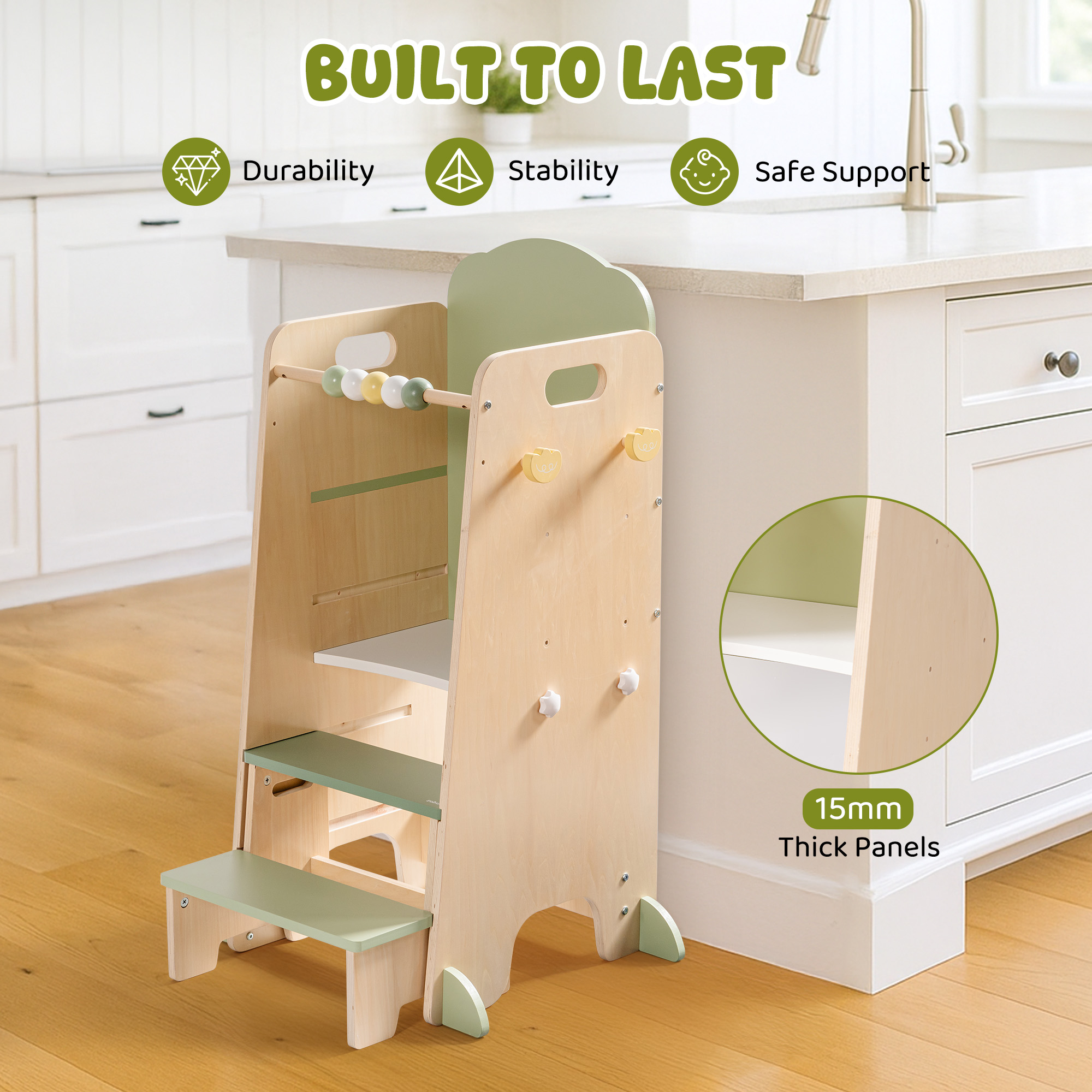 ROBUD Toddler Standing Tower with Step Stool Set