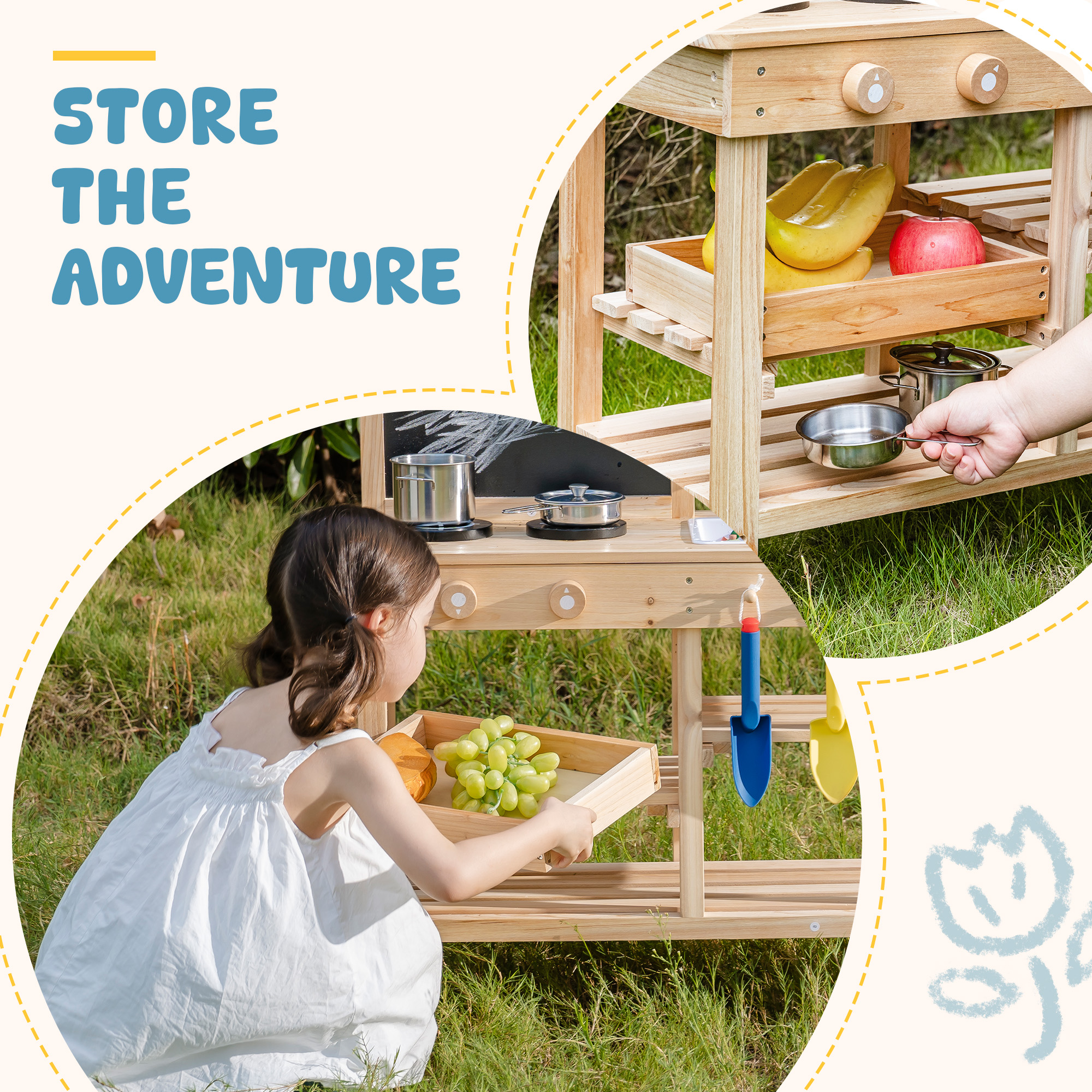 ROBUD Outdoor Garden Mud Kitchen for Kids