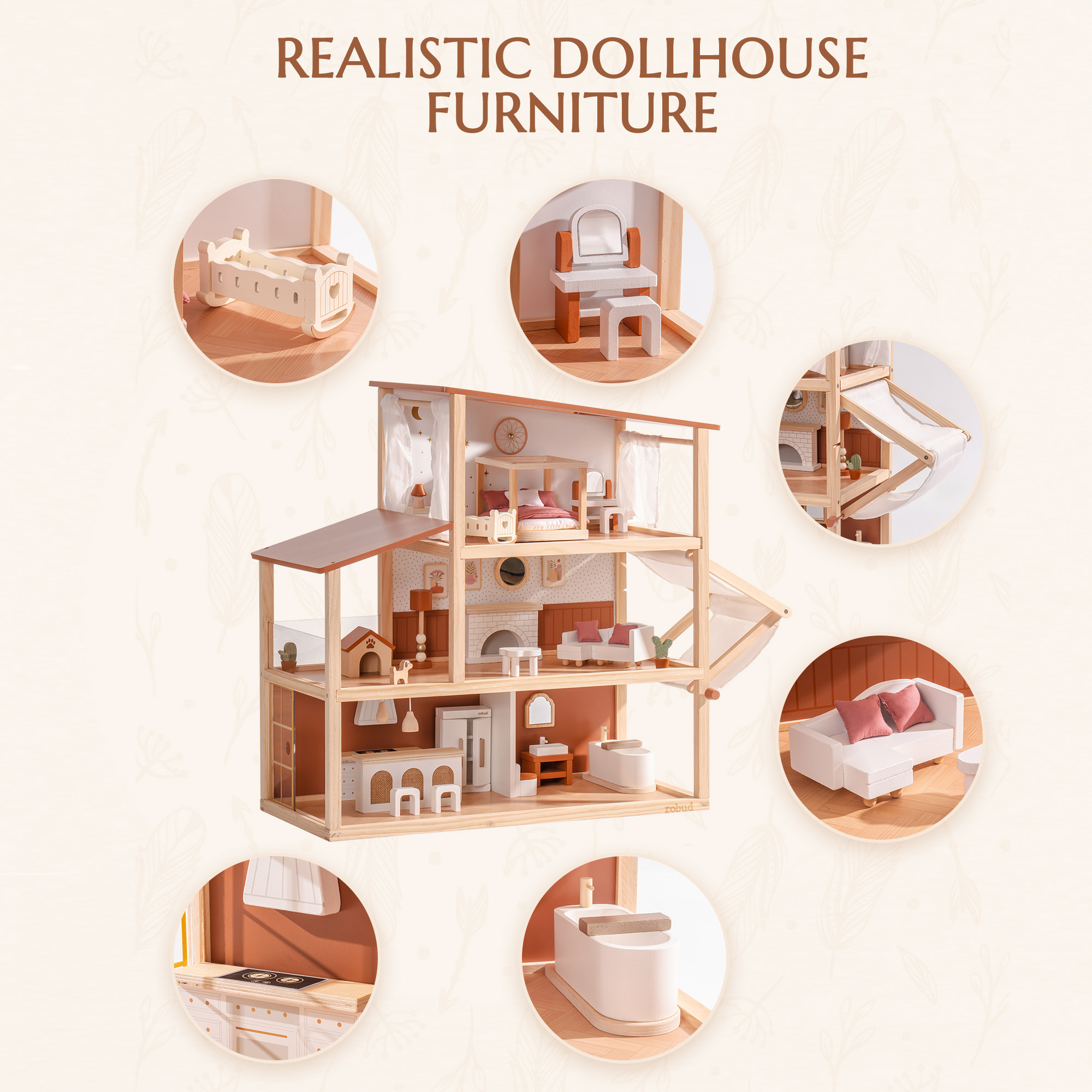 ROBUD Puppenhaus aus Holz - Bohemian