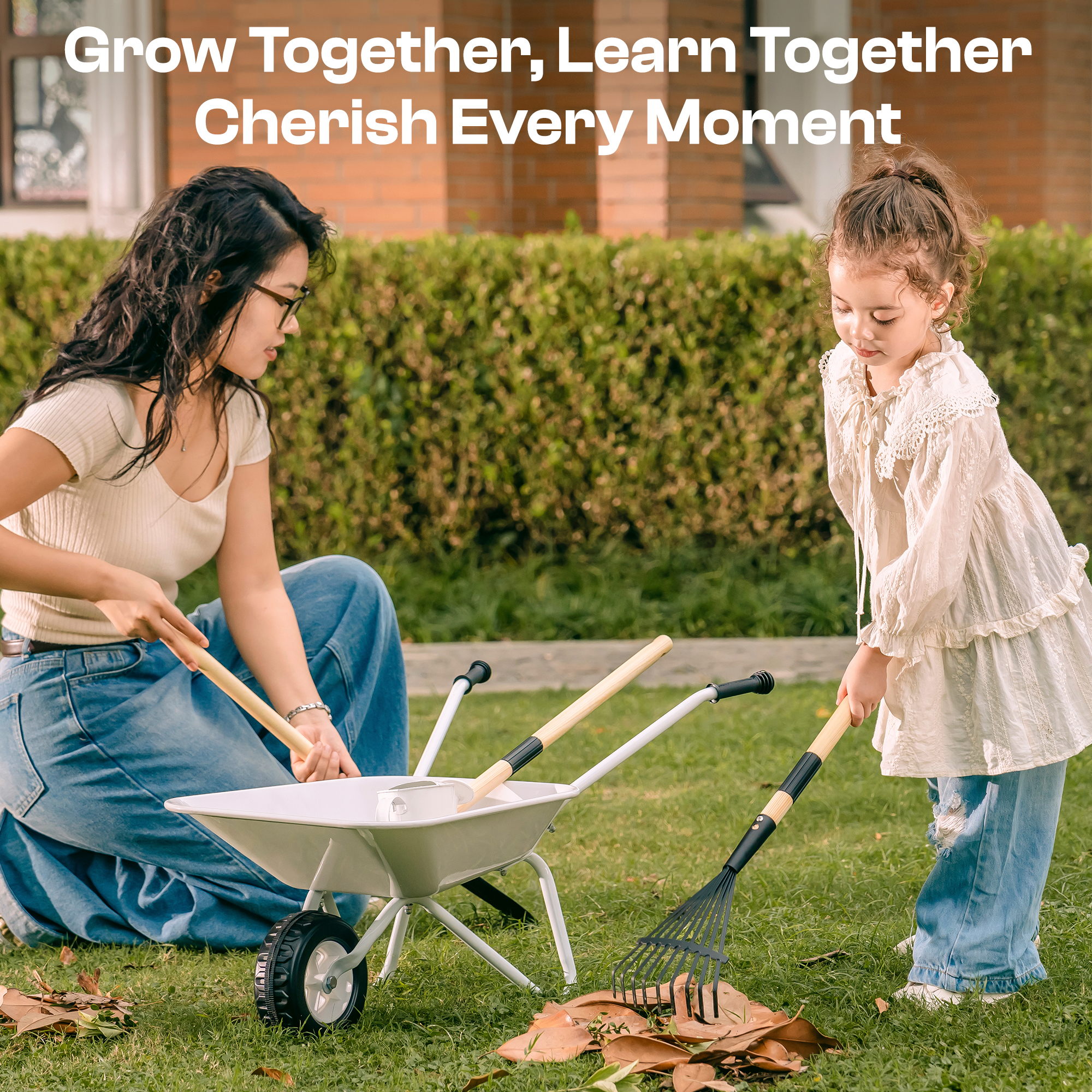 ROBUD Kids Wheelbarrow with Gardening Set