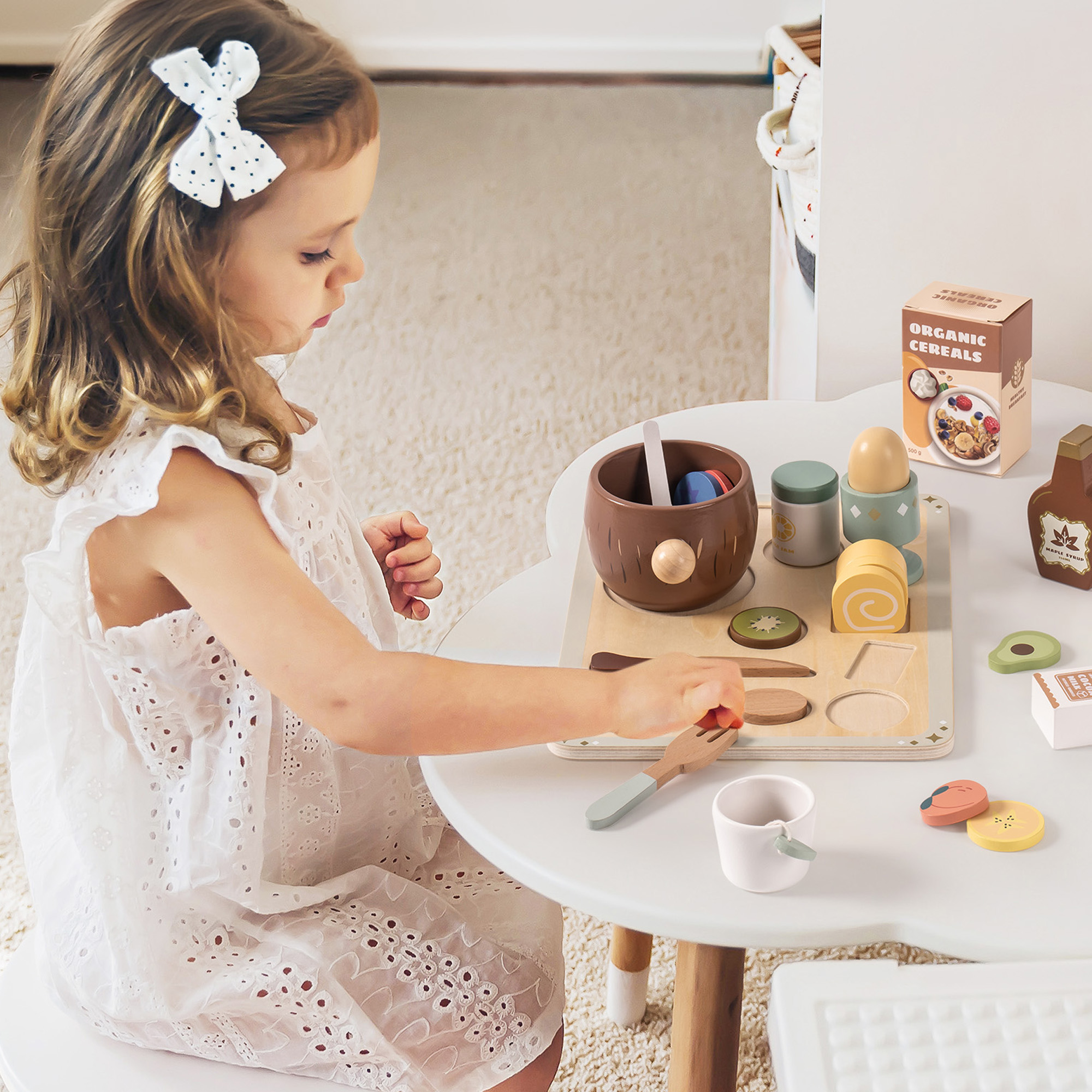 ROBUD Holzspielzeug Spielküche Zubehör 31 Pcs