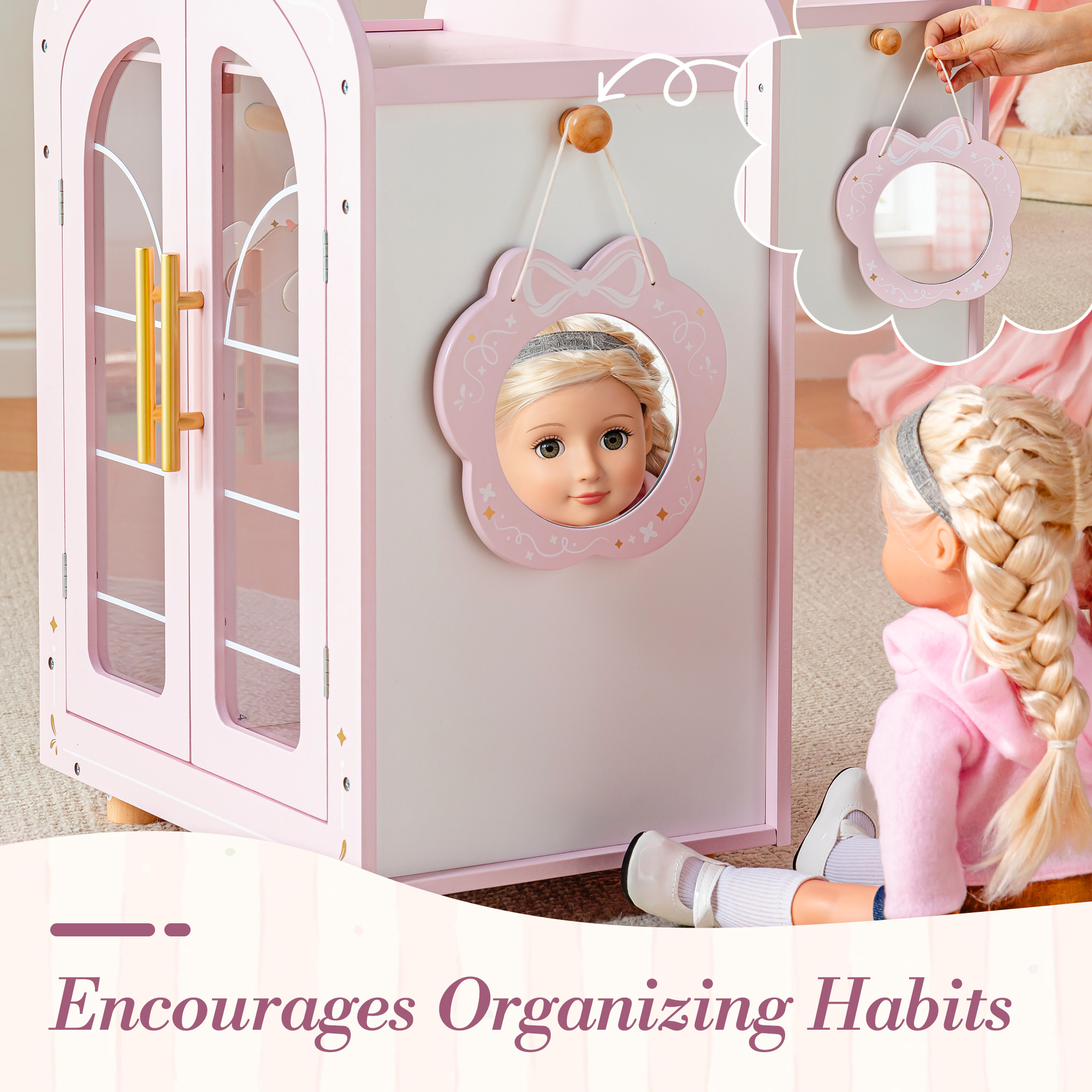 ROBUD Wooden Doll Furniture - Wardrobe