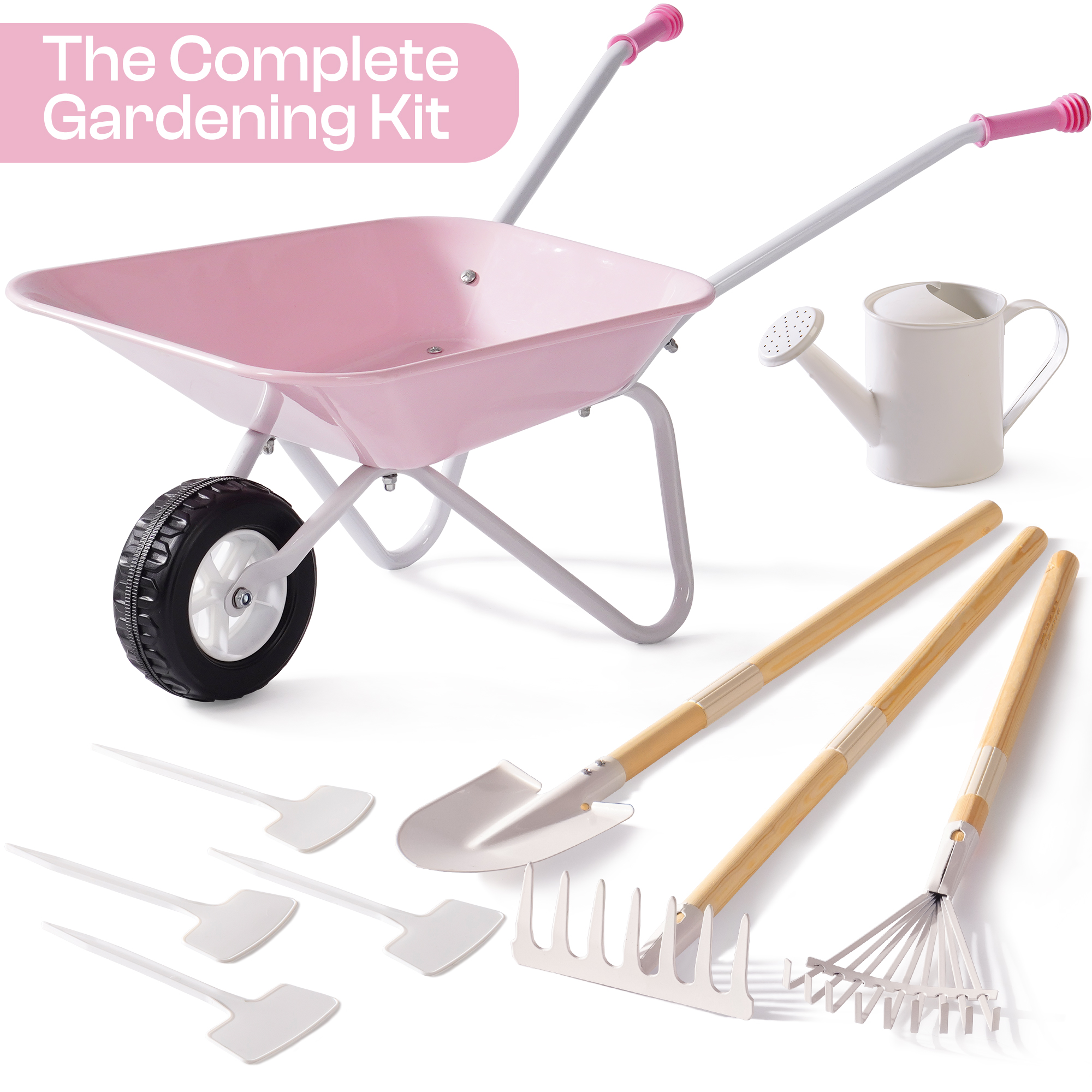 ROBUD Kids Wheelbarrow with Gardening Set