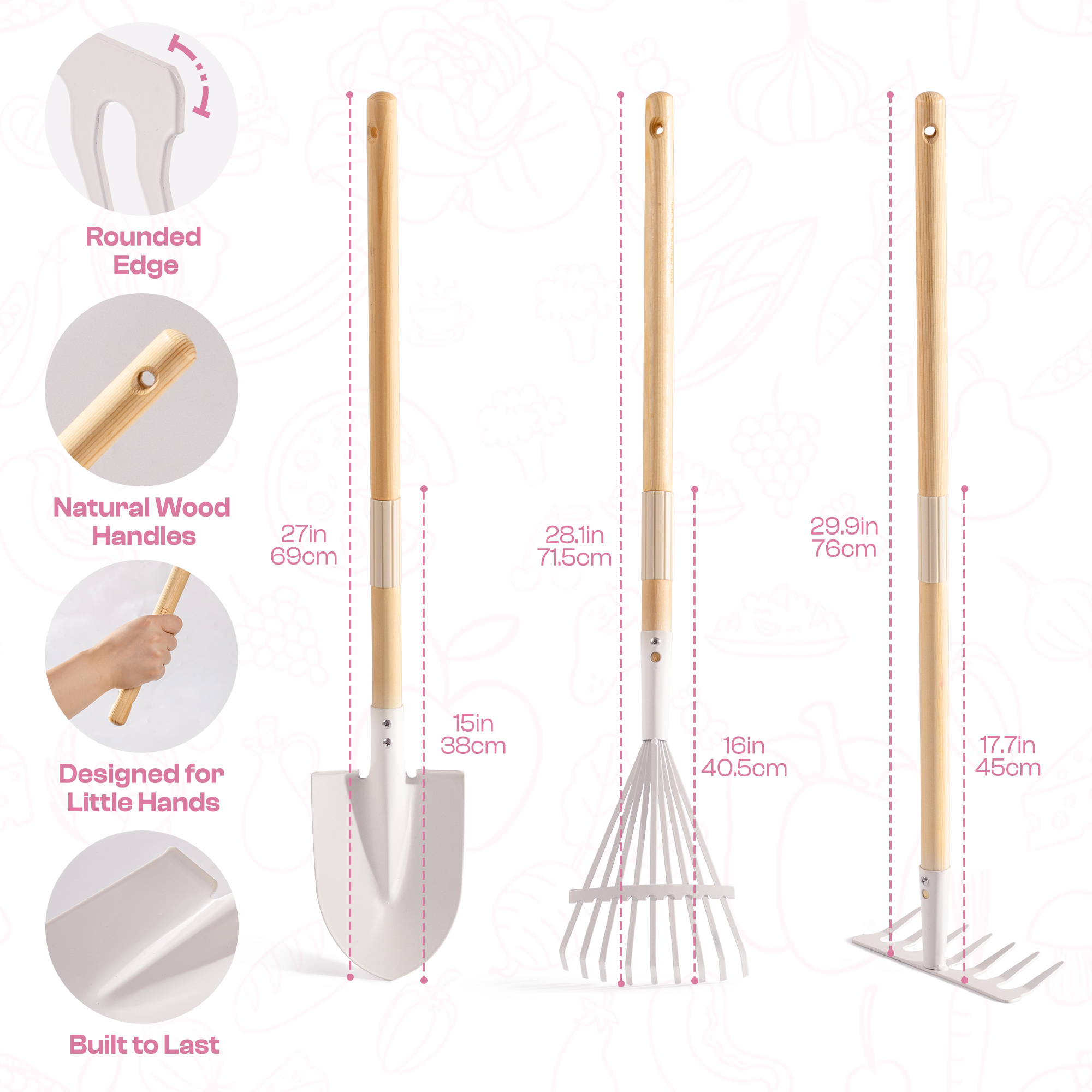 ROBUD Kids Wheelbarrow with Gardening Set
