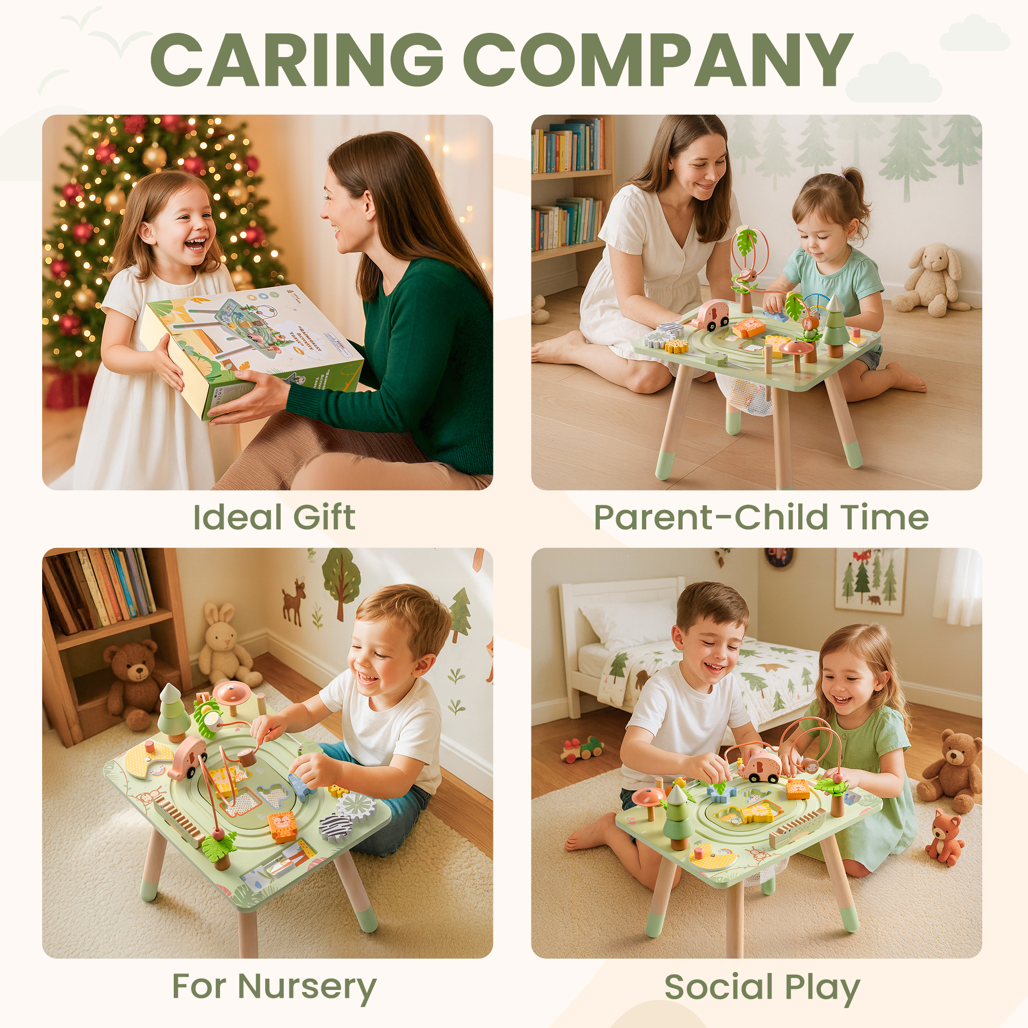 ROBUD 11 in 1 Wooden Rainforest Activity Table