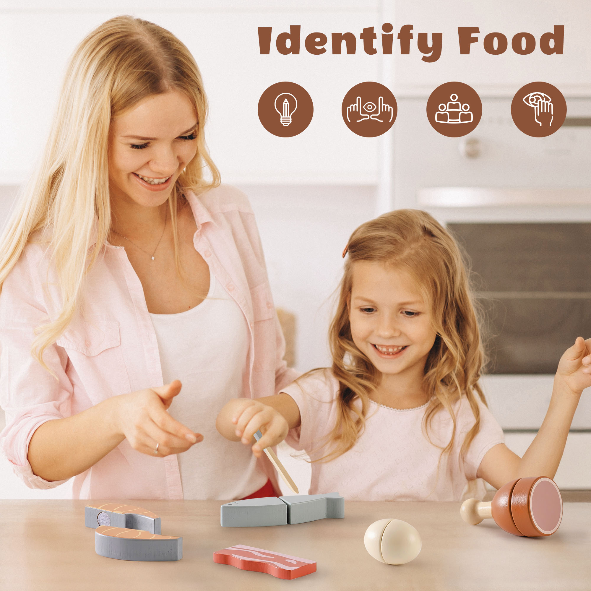 ROBUD Wooden Childs Play Food Set -  Meat