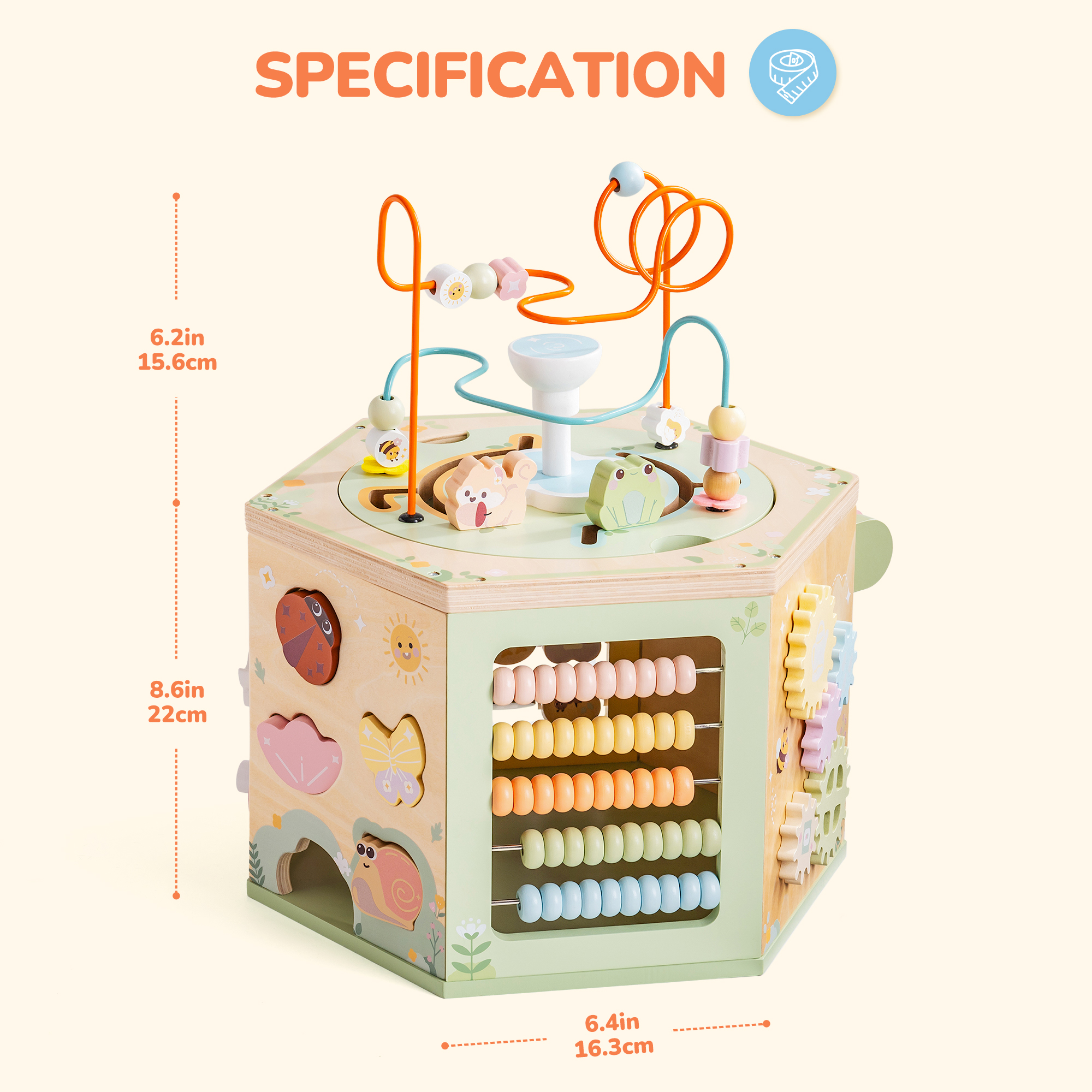 ROBUD Wooden 13 in 1 Activity Cube