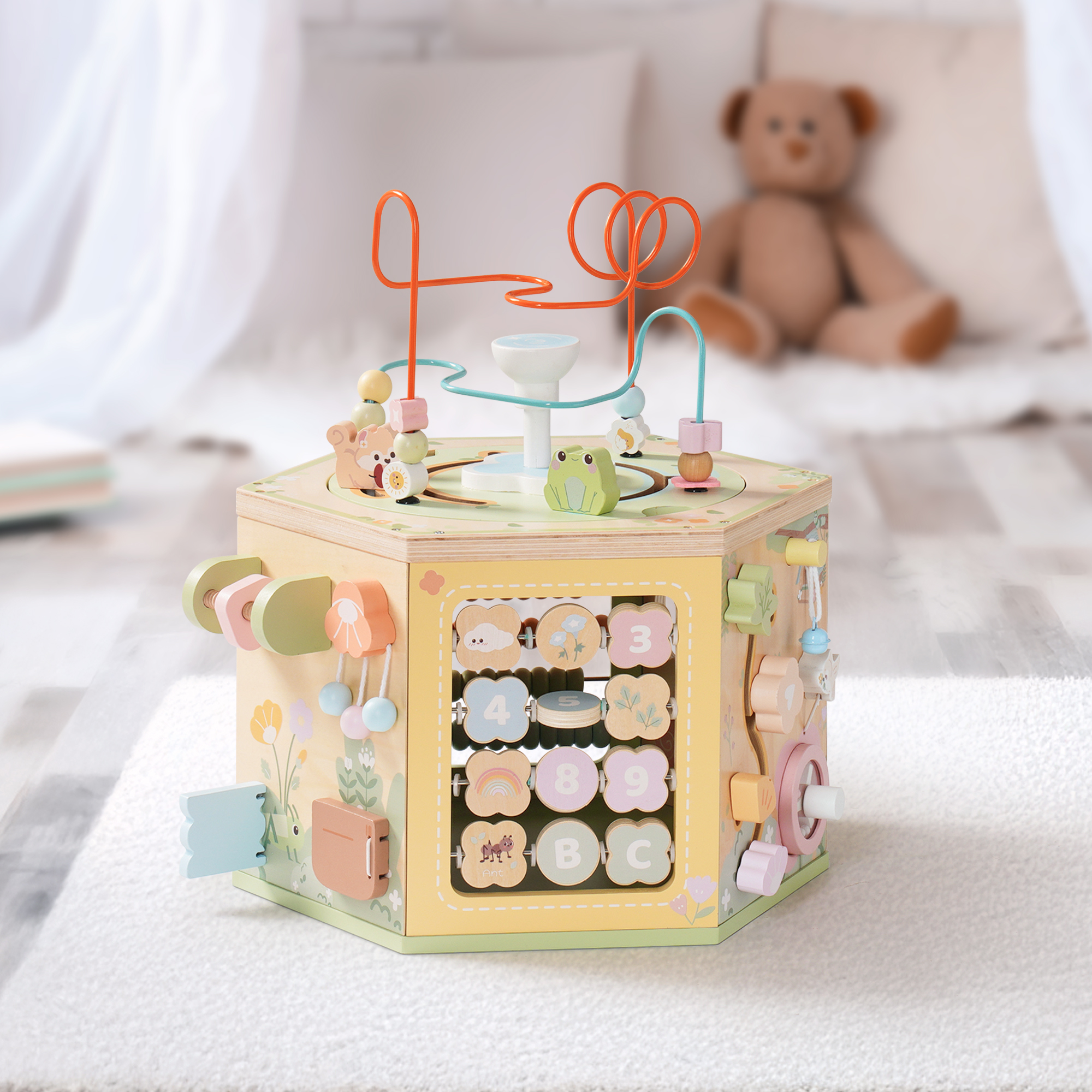 ROBUD Wooden 13 in 1 Activity Cube