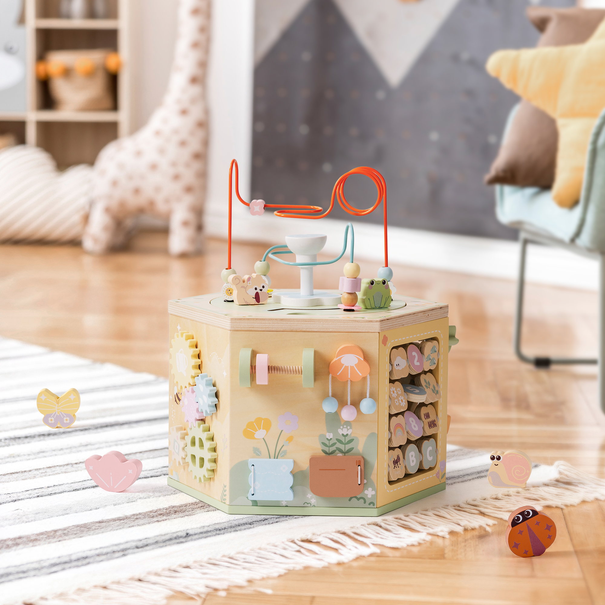 ROBUD Wooden 13 in 1 Activity Cube