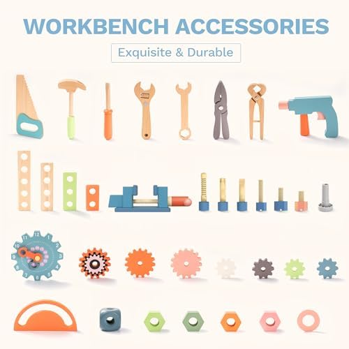 ROBUD Toy Workbench Tool Bench Set for Kids