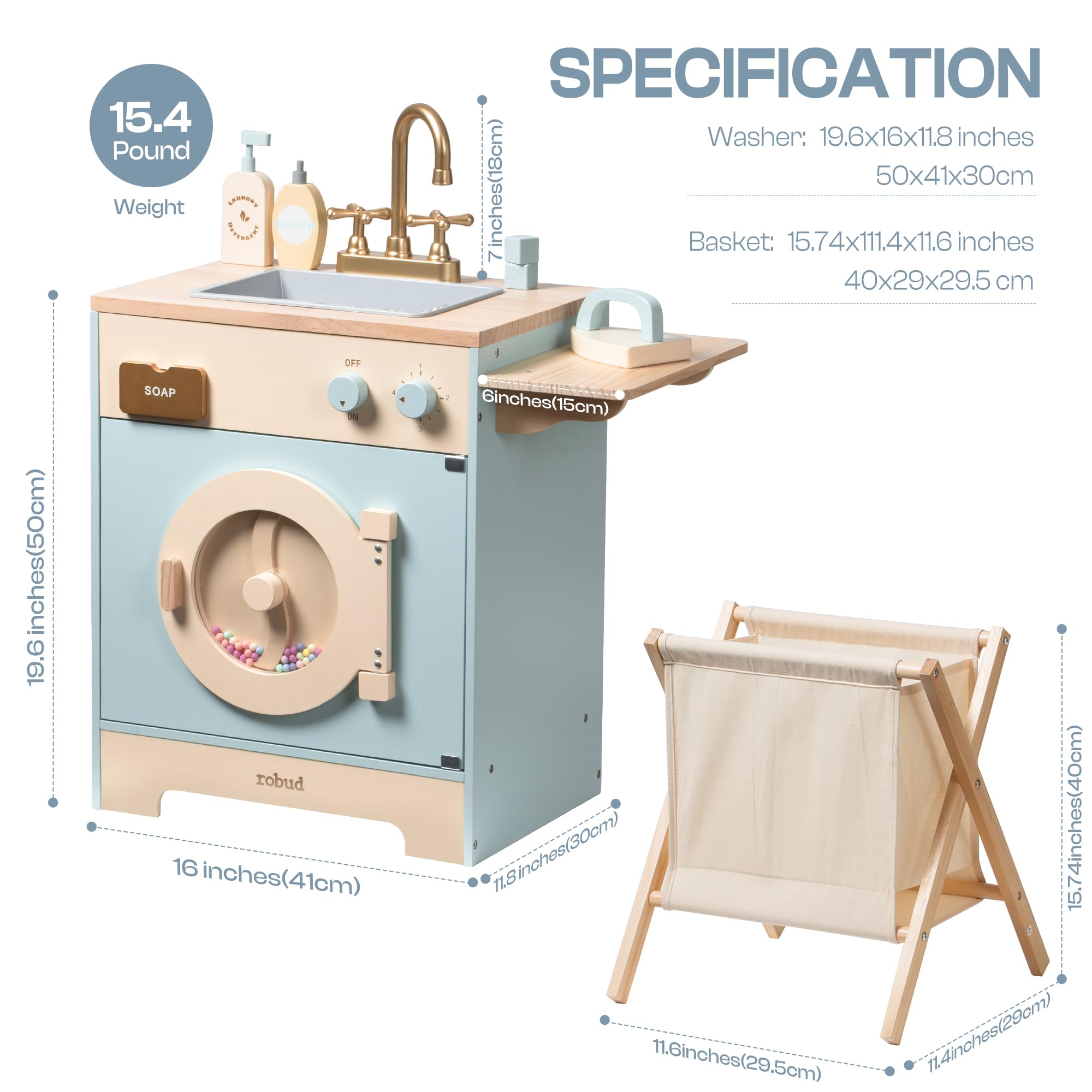 Robud Wooden Kids Kitchen PlaySet Seris - Green and Gold