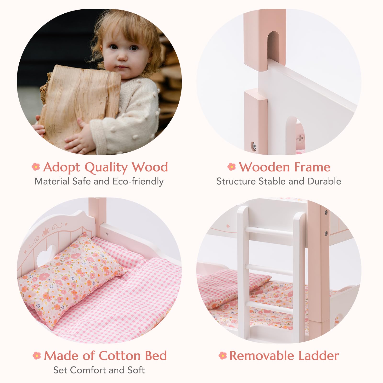 ROBUD Baby Doll Crib - Pink