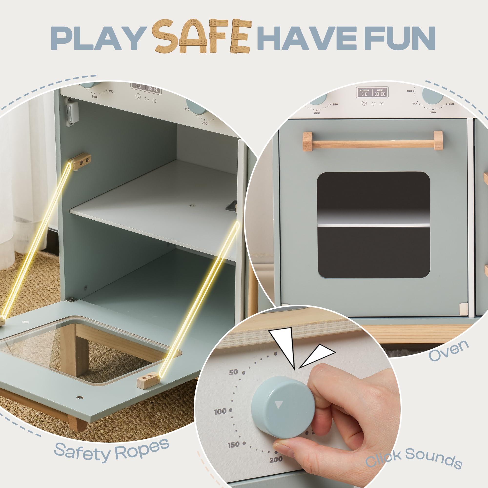 ROBUD Wooden Kids Play Kitchen - Montessori