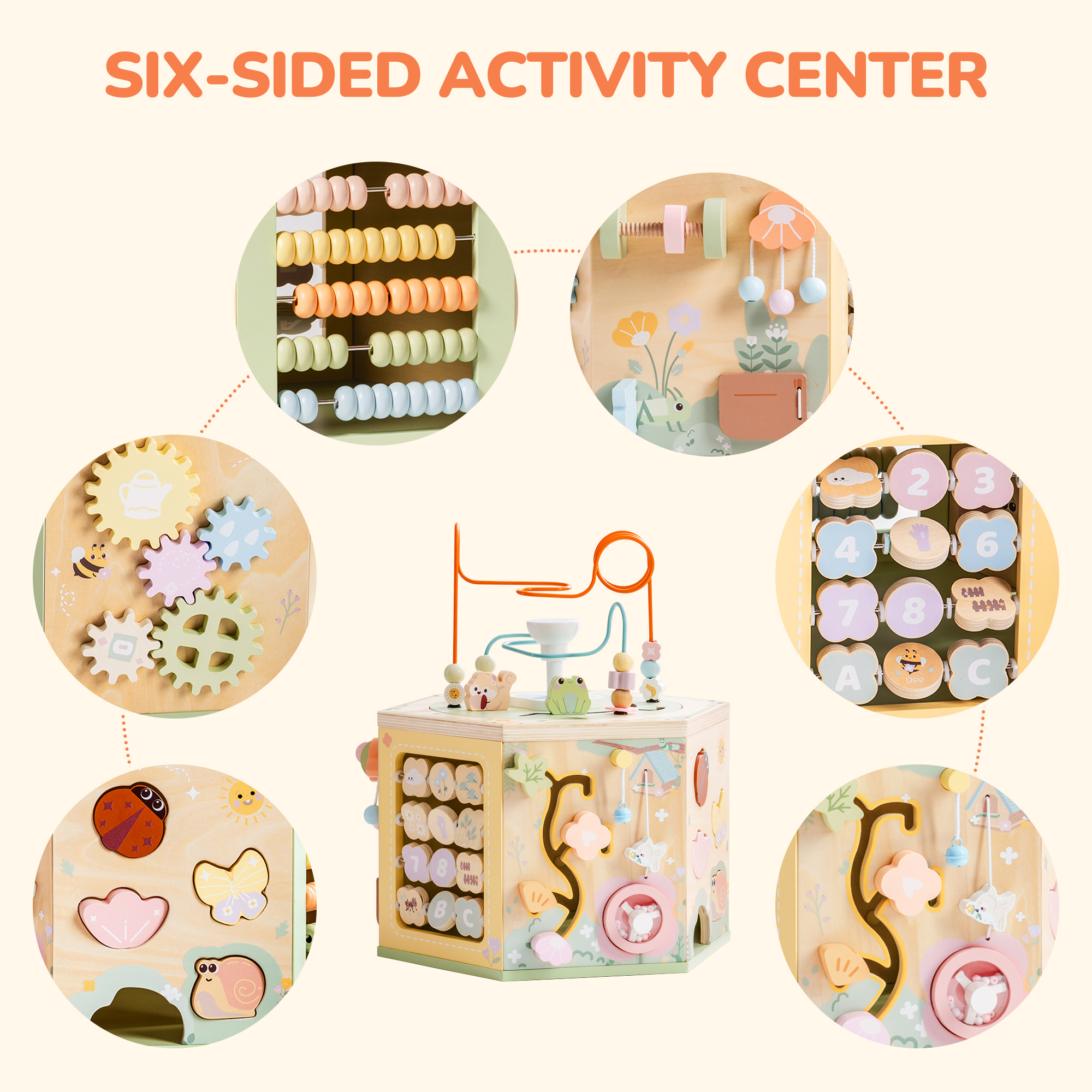ROBUD Wooden 13 in 1 Activity Cube