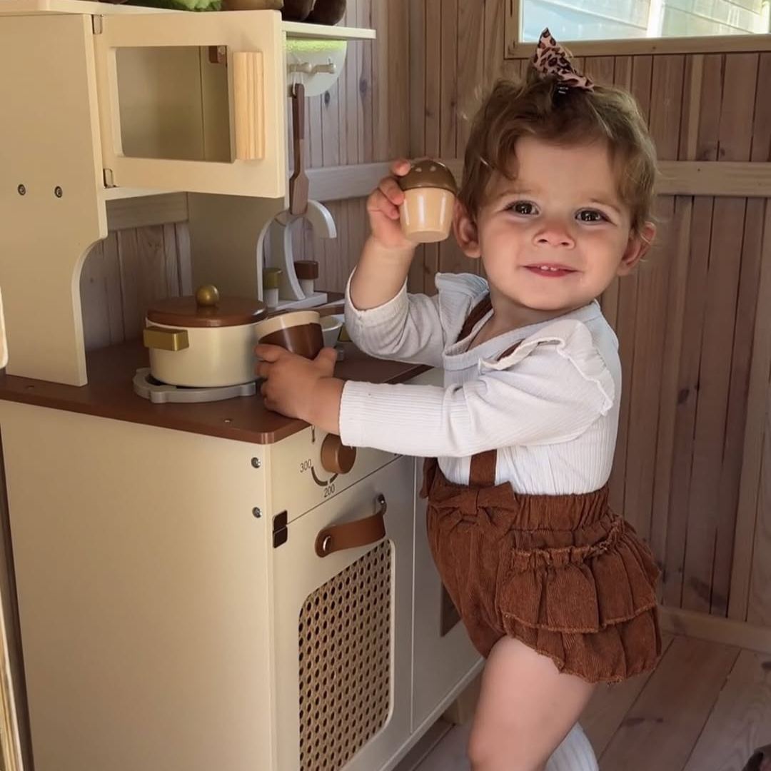 ROBUD Holzspielküche für Kinder - Mocha Montessori