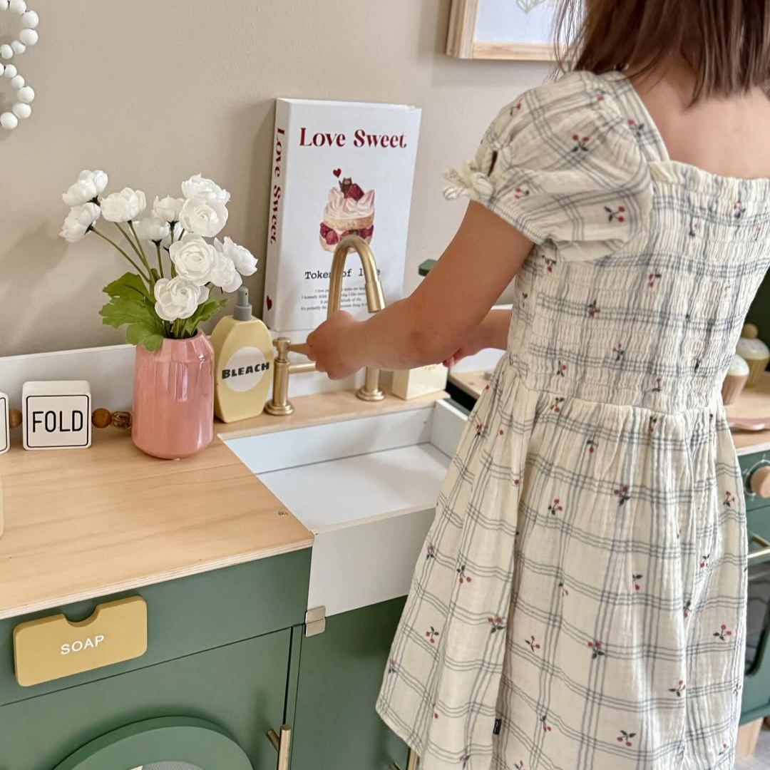 ROBUD Holz Kinderküche Spielset Serie - Vintage Grün