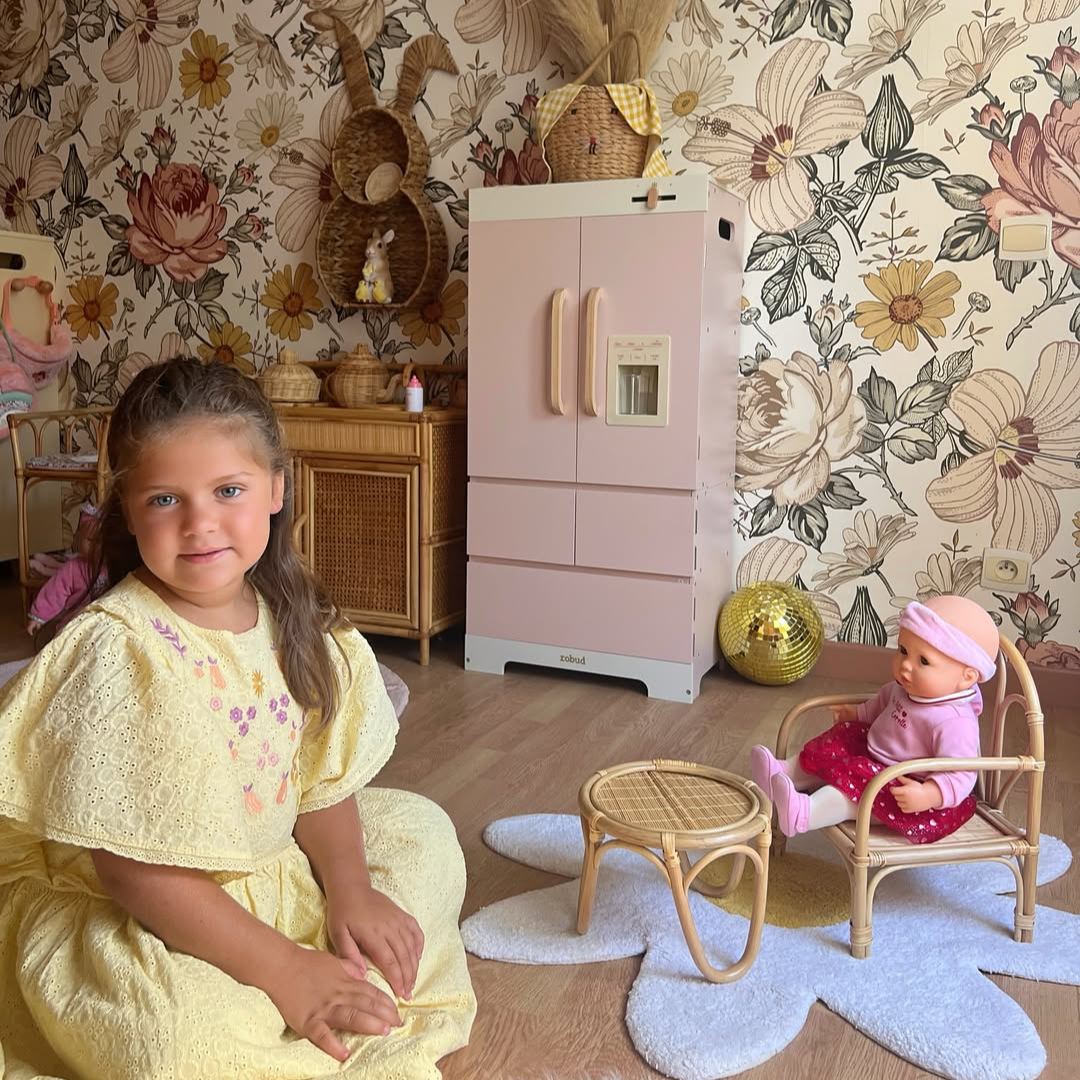 ROBUD Rosa Kühlschrank aus Holz