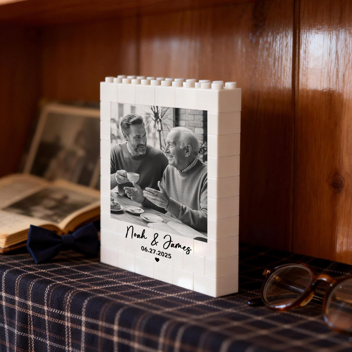 Fotolijst Met Bouwstenen – Bouw Zachte Liefde, Een Betekenisvol Cadeau Voor Papa En Vaderdag - CustWitNL