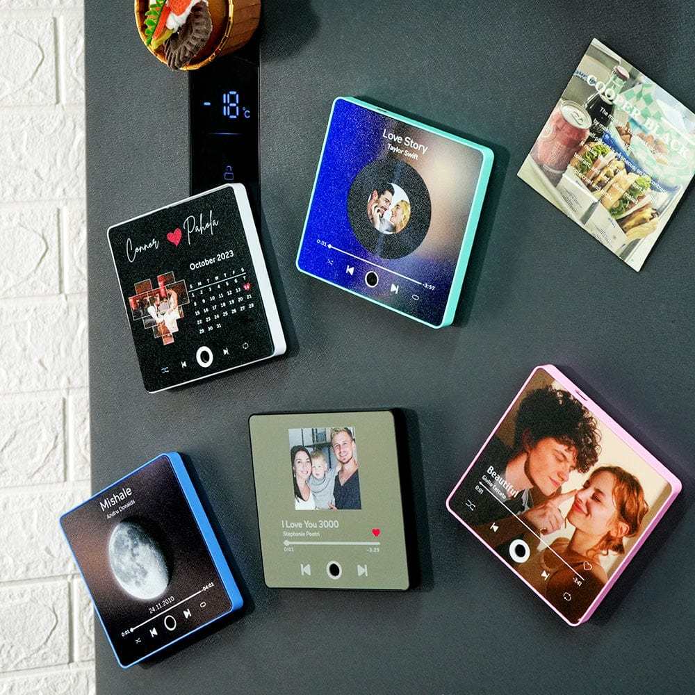 Custom Spotify Album Fridge Magnet Personalized Music Fridge Magnet Can Play Songs and Adjust Volume for Couples