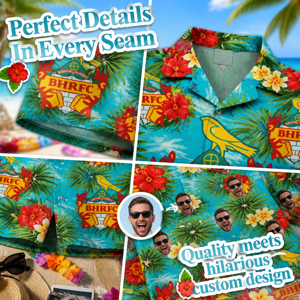 Personalized Photo Hawaiian Shirt Custom Face Tropical Aloha Gift for Men