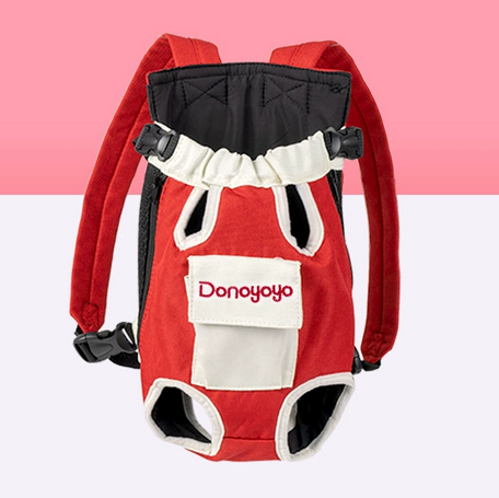 Portable Pet Backpack – Soft Cotton Chest Carrier for Dogs & Cats, Four-Leg Design for Comfort & Safety