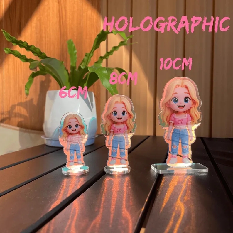 Custom Cartoon Acrylic Standee Personalized Photo Gift Anime Style Display Decor Perfect Gift for Family for Couple