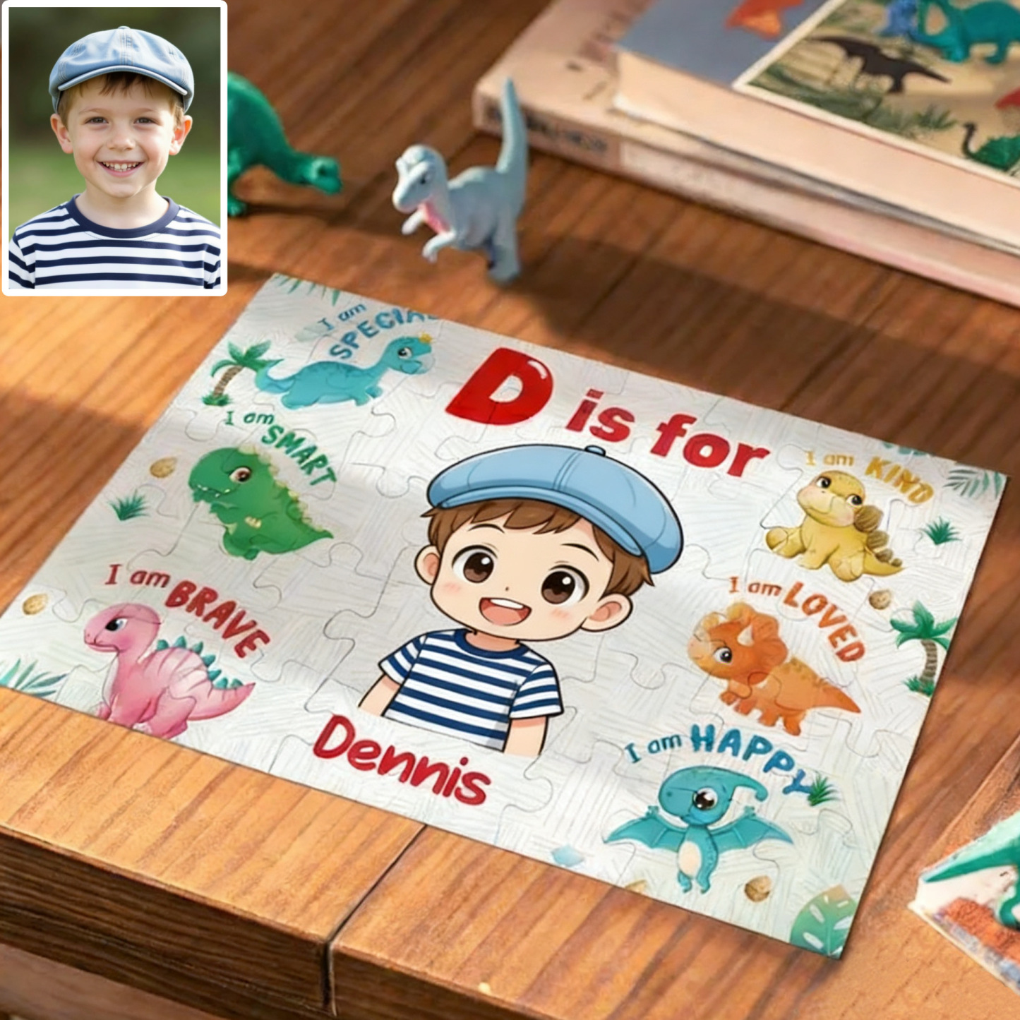 Custom Photo Cartoon Jigsaw Puzzle - Perfect Birthday Gift for Grandkids and Kids