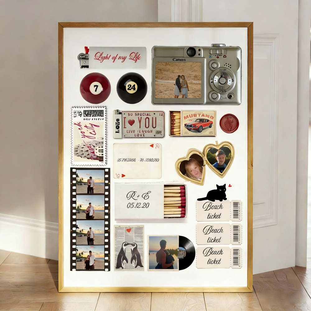 Custom Photo Matchbox Keepsake Frame – Personalized Memory Matchbox Display Anniversary & Valentine’s Day Gift