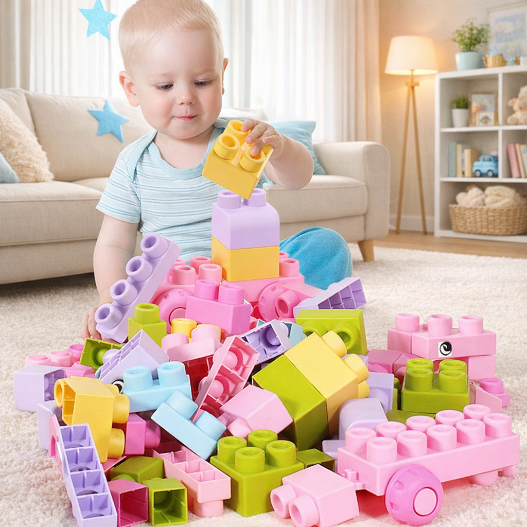 JELL-O BLOCKS: 40-Piece Montessori Sensory Building Soft Blocks