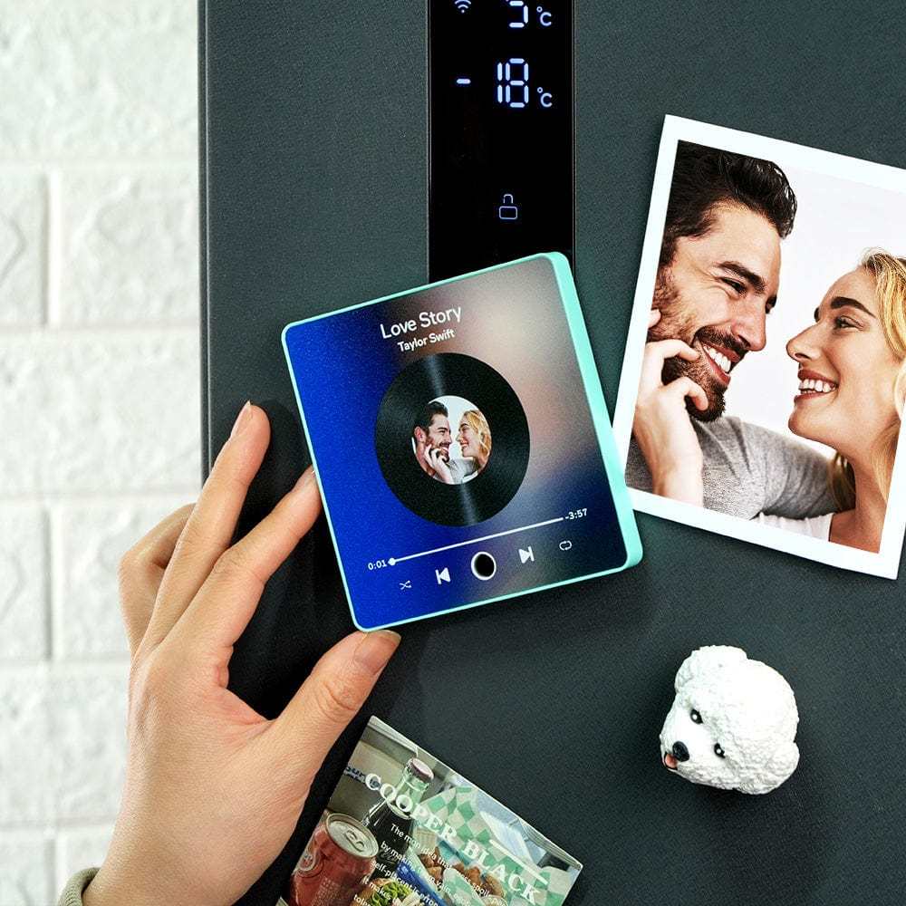 Custom Spotify Album Fridge Magnet Personalized Music Fridge Magnet Can Play Songs and Adjust Volume for Couples