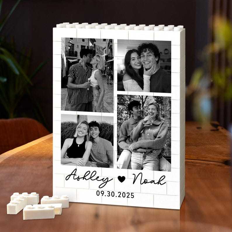 Custom Photo Brick Puzzle Frame – Build Your Love, A Romantic Couple Gift for Valentine’s Day & Anniversaries