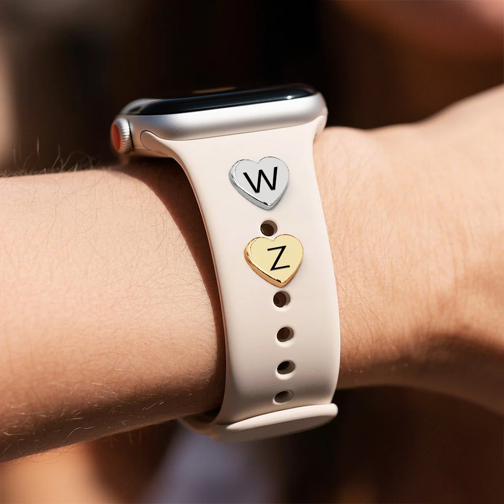 Stud Heart Watch Strap Charm Gepersonaliseerde Charm Voor Horlogeband Verjaardagscadeau - CustWitNL