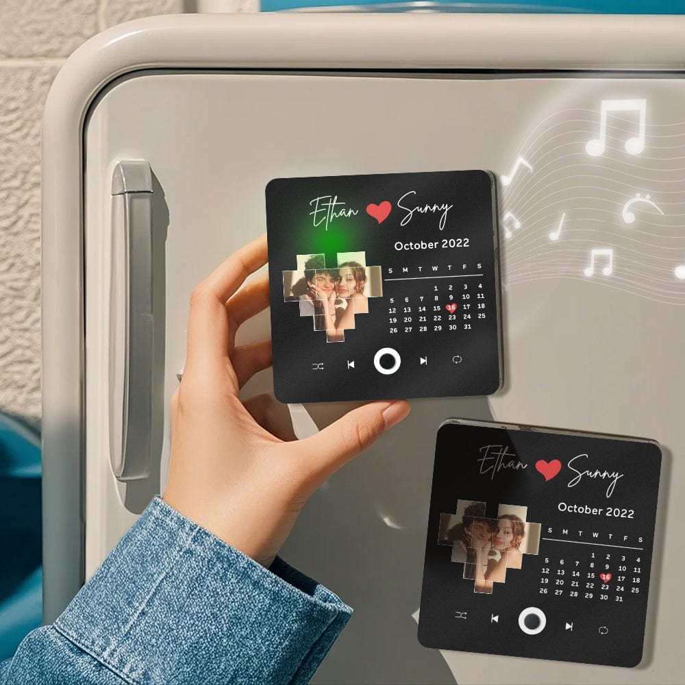 Custom Spotify Album Fridge Magnet Personalized Music Fridge Magnet Can Play Songs and Adjust Volume for Couples
