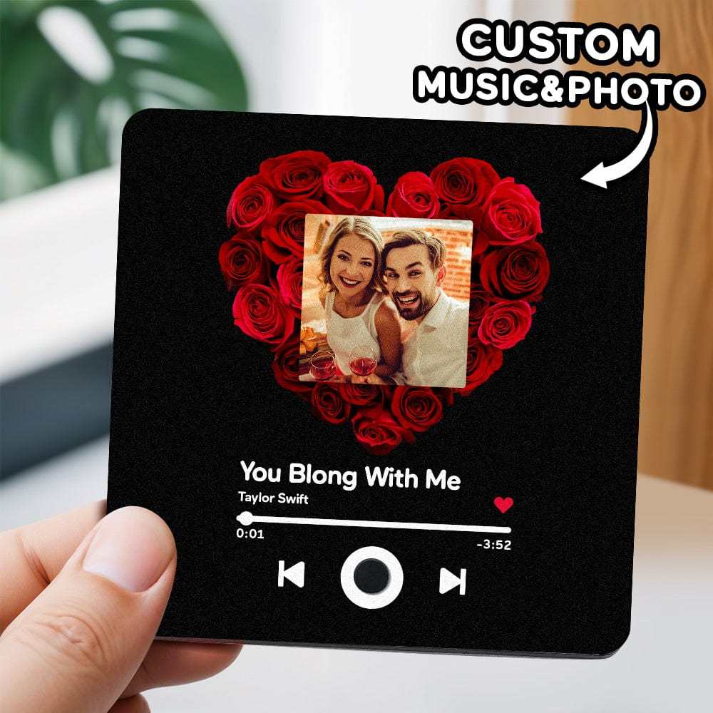 Custom Spotify Album Fridge Magnet Personalized Music Fridge Magnet Can Play Songs and Adjust Volume for Couples